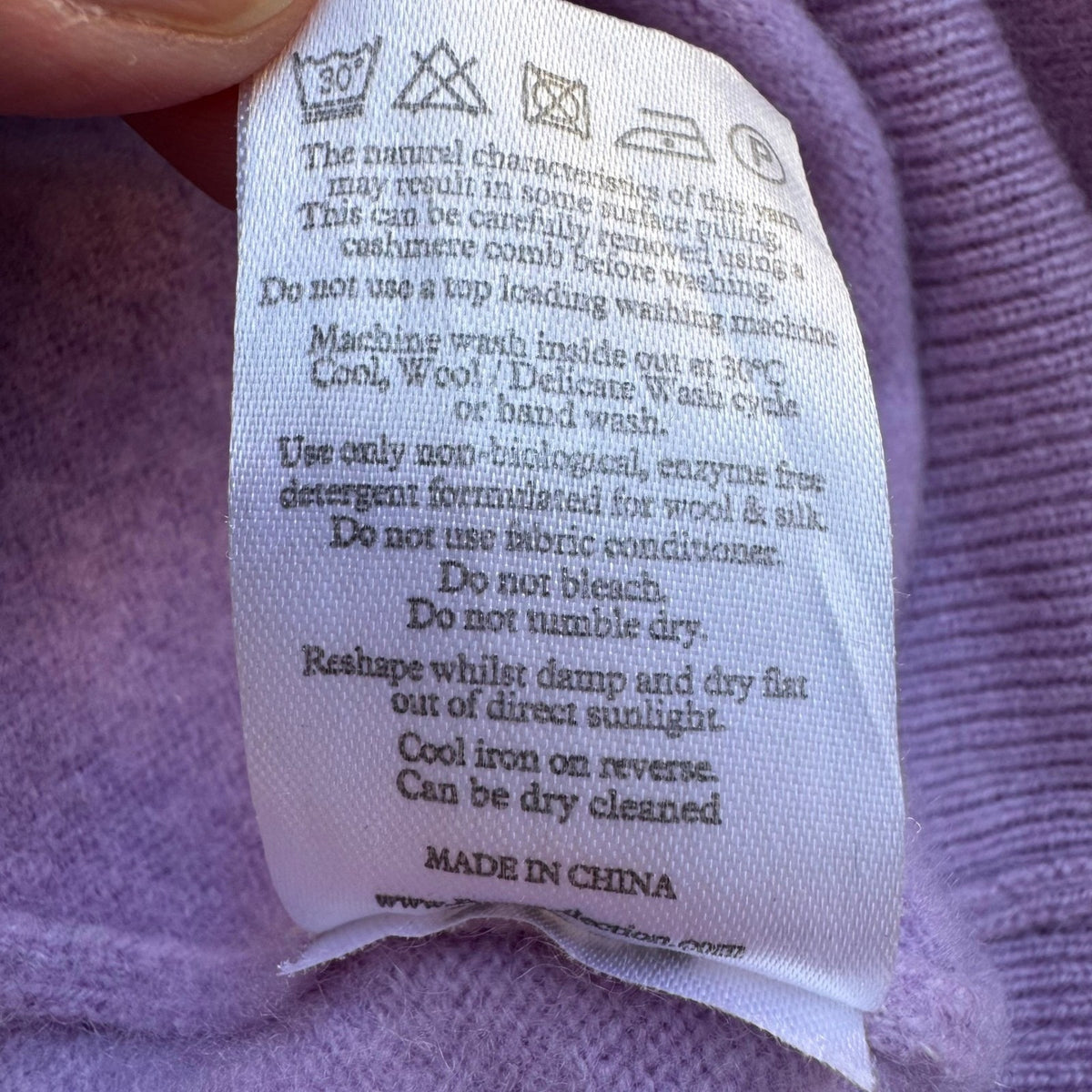 Pure Collection 100% Cashmere Quiet Luxury Preppy Old Money Sweater Lilac 12
