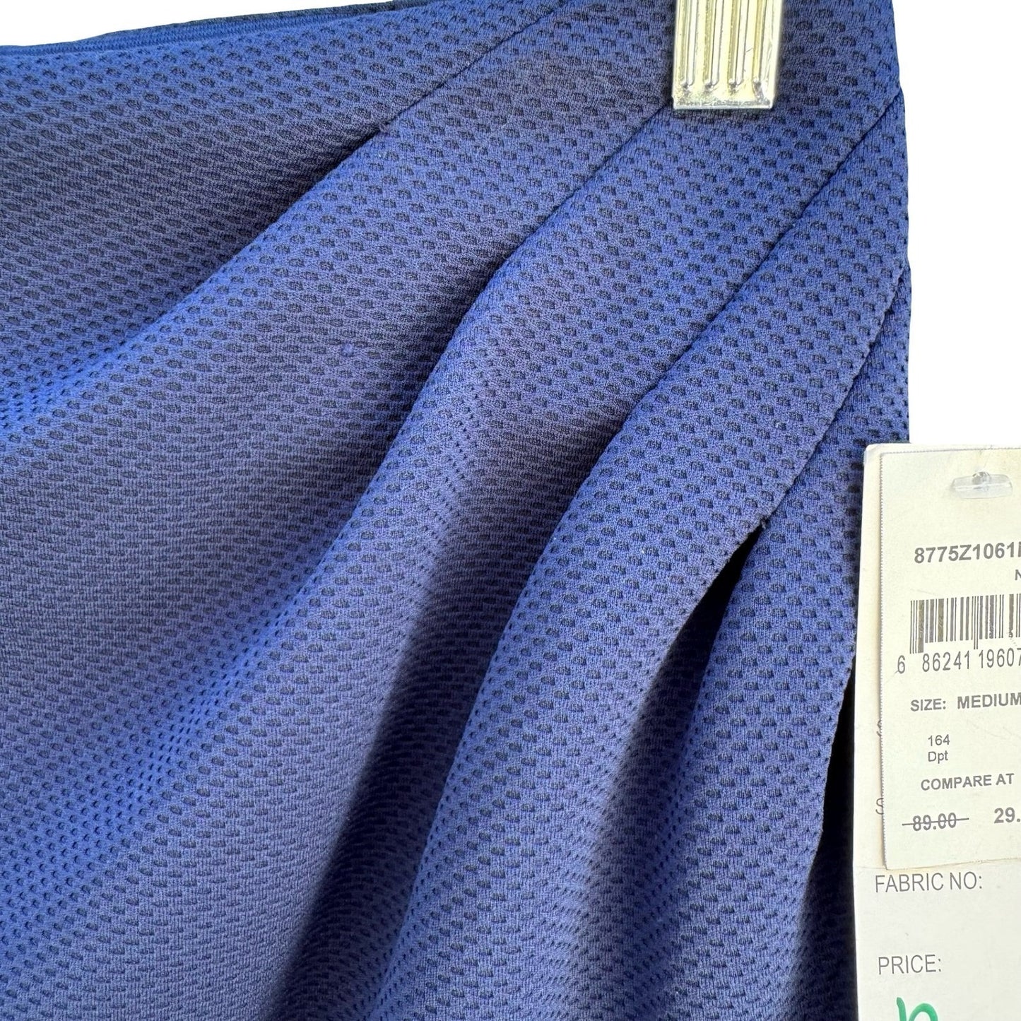 Lapis Navy Textured Honeycomb Draped Tulip Hem Bodycon Pencil Wiggle Skirt M NWT