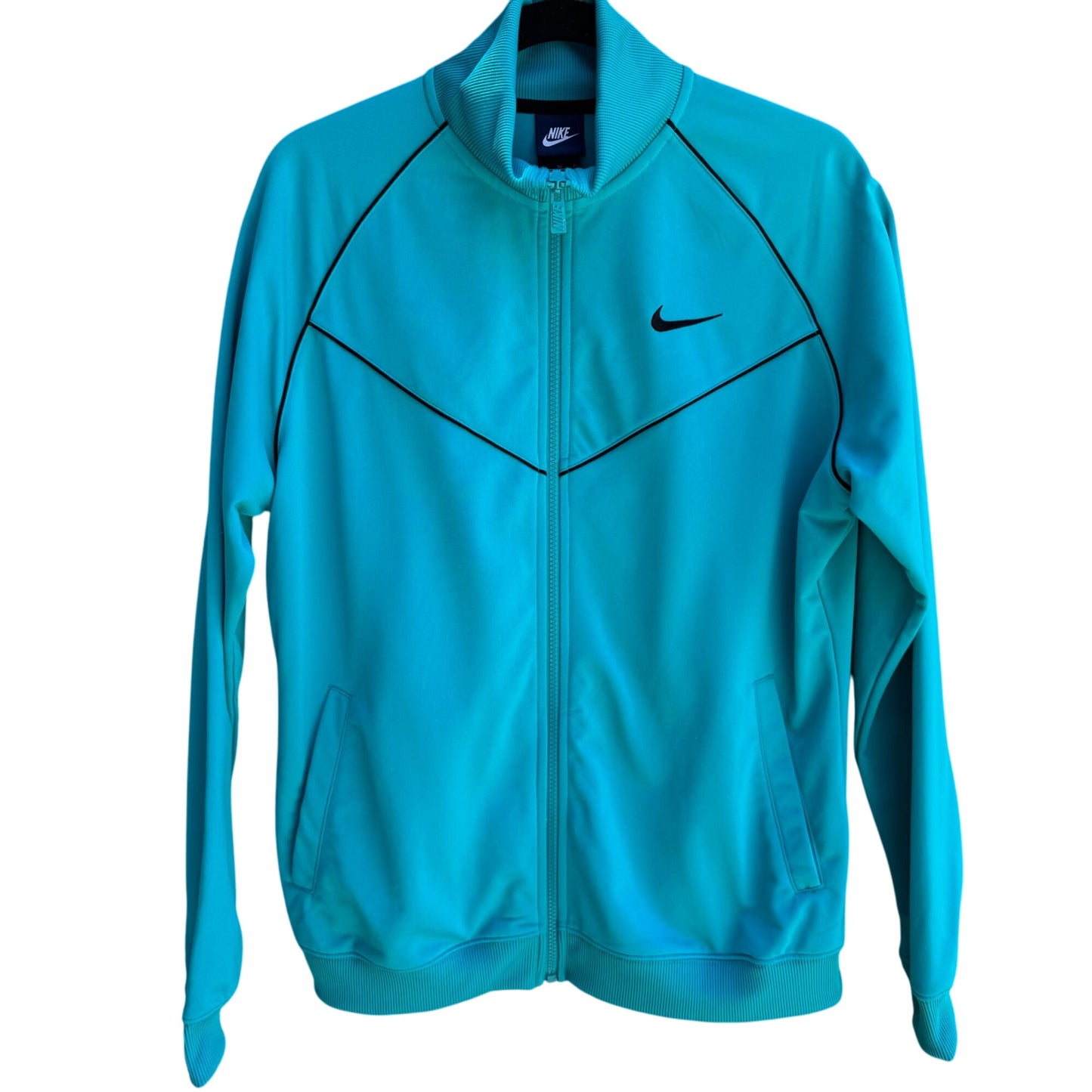 Nike Swoosh Vintage 80s 90s Womens Streetwear Athleisure Teal Track Zip Jacket