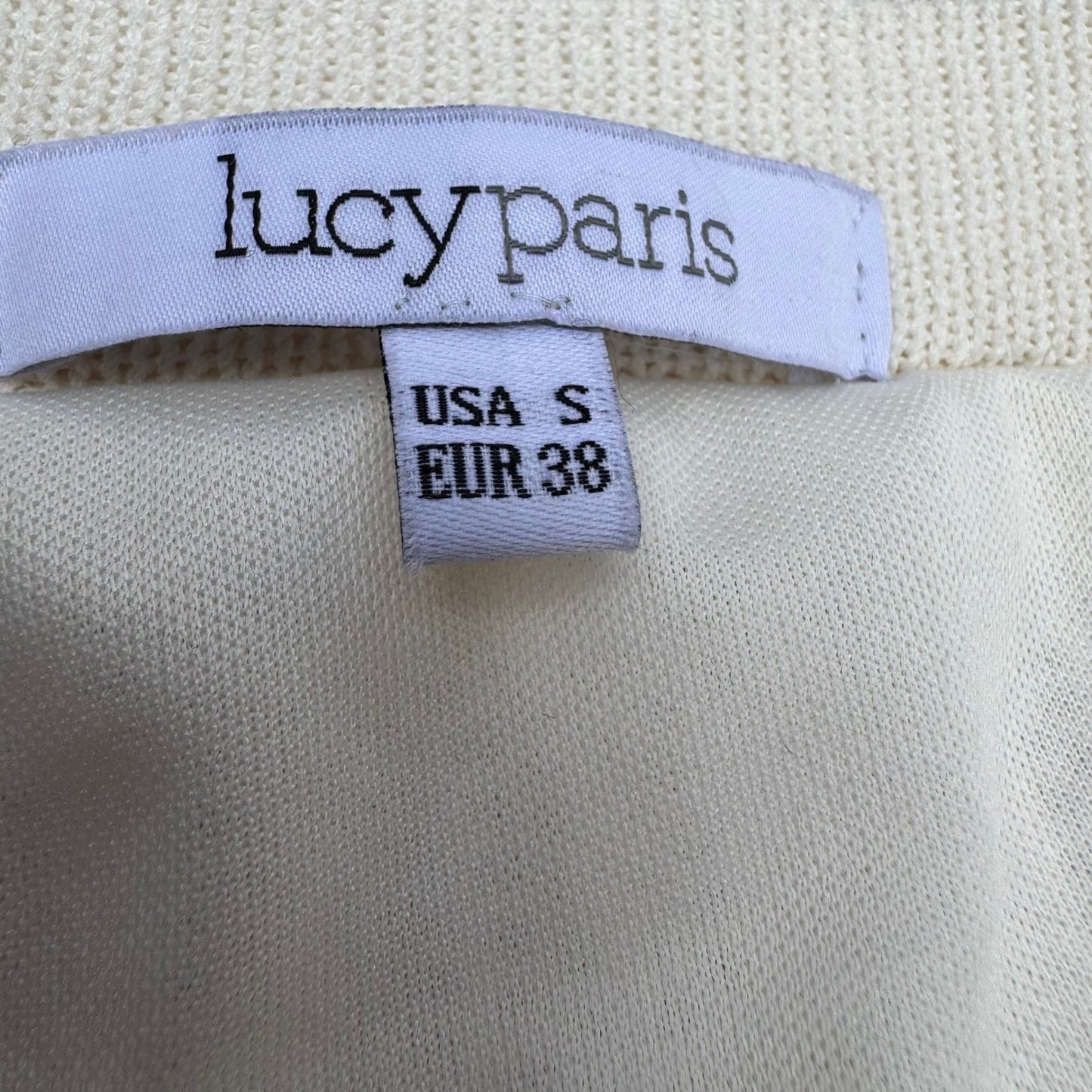 Lucy Paris Coquette Coastal Boho Festival Pointelle Knit Tube Top Lined Cream S