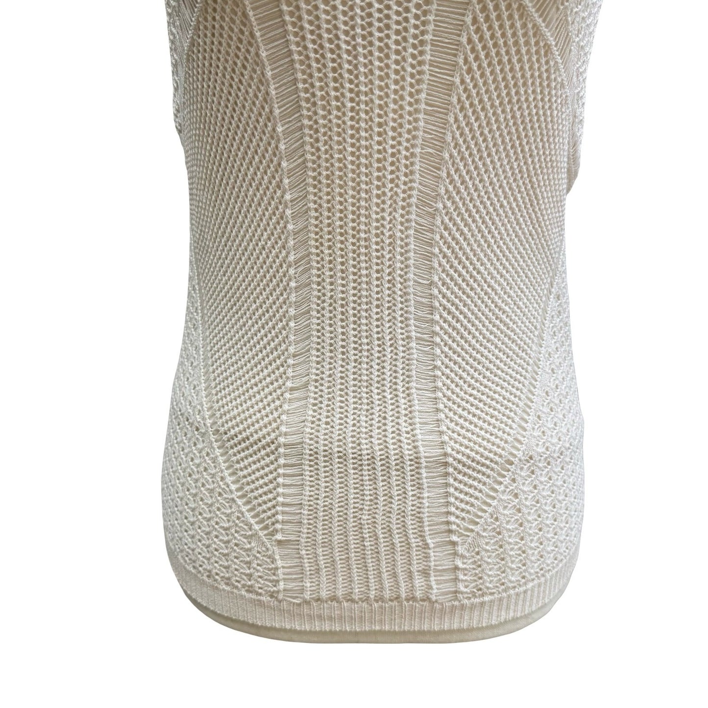 Lucy Paris Coquette Coastal Boho Festival Pointelle Knit Tube Top Lined Cream S