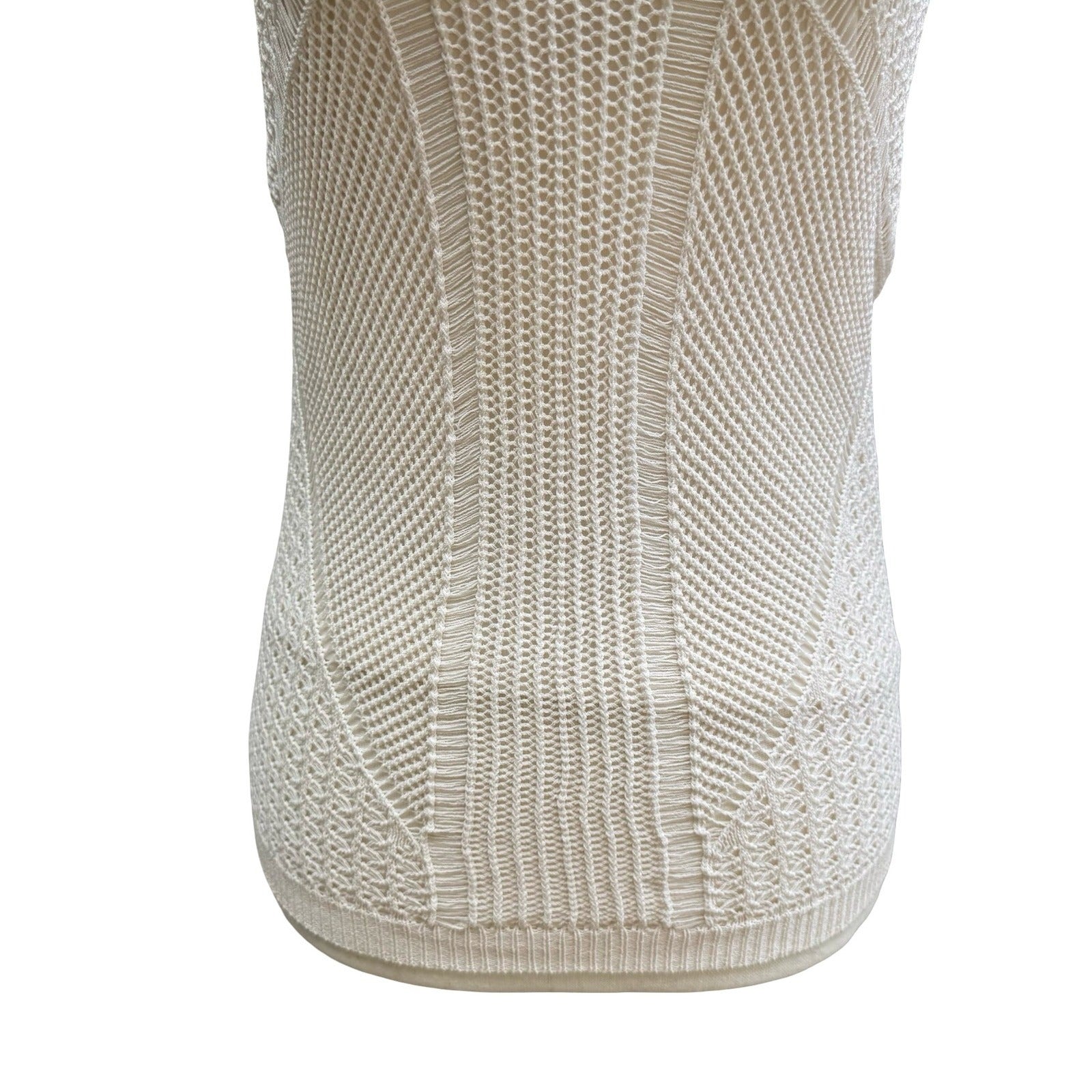 Lucy Paris Coquette Coastal Boho Festival Pointelle Knit Tube Top Lined Cream S