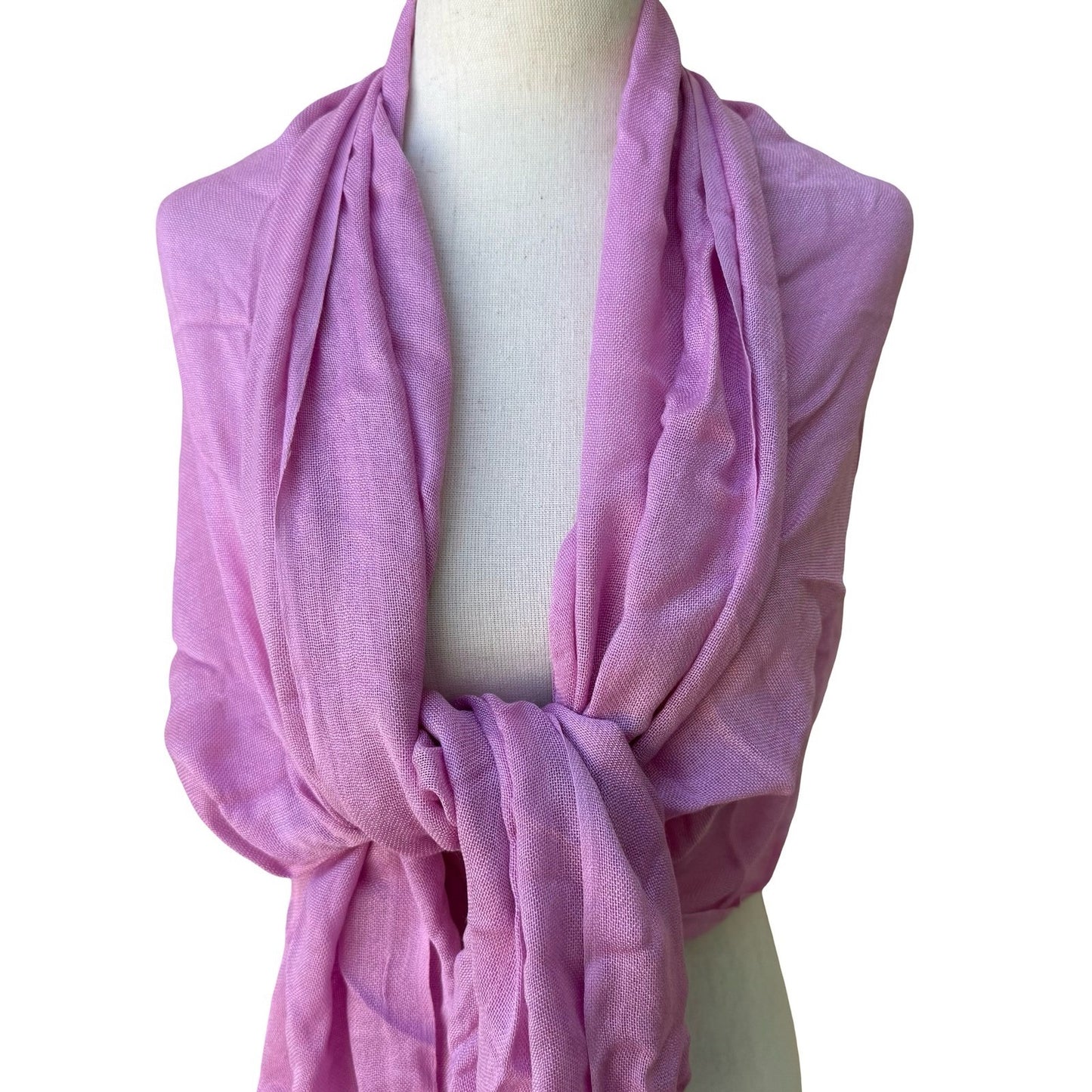 Pastel Pink 100% Pashmina Minimalist Coquette Soft Girl Fringe Scarf Shawl Wrap