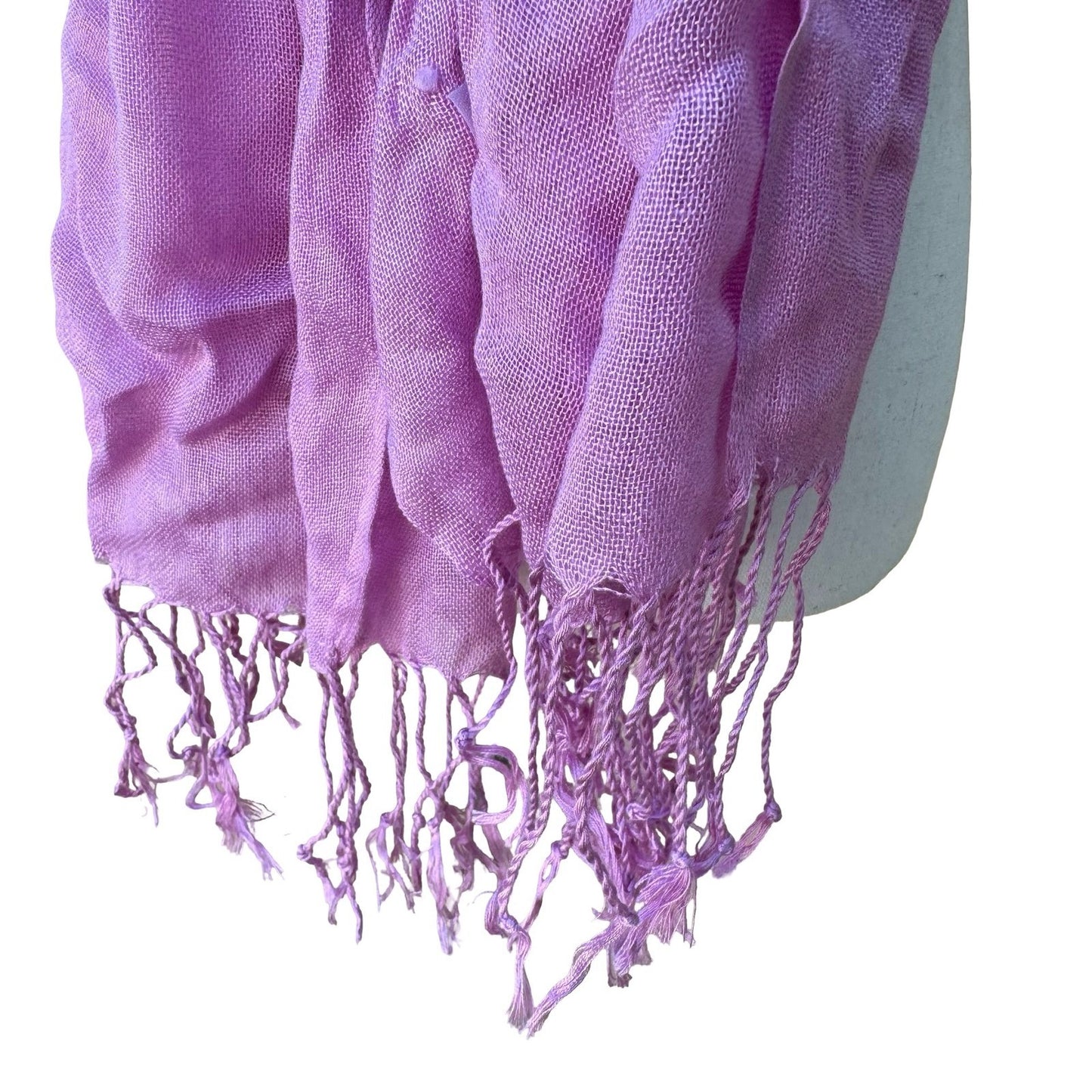 Pastel Pink 100% Pashmina Minimalist Coquette Soft Girl Fringe Scarf Shawl Wrap