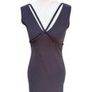 Switch Formula X Vintage Y2K Sleeveless Strap V-Neck Side Slit Gray Bodycon Maxi Dress S 2 image