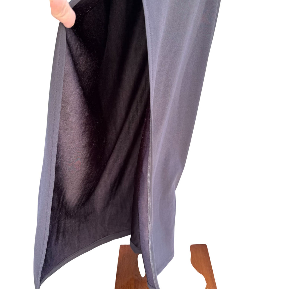 Formula X Vintage Y2K Sleeveless Strap V-Neck Side Slit Gray Bodycon Maxi Dress S