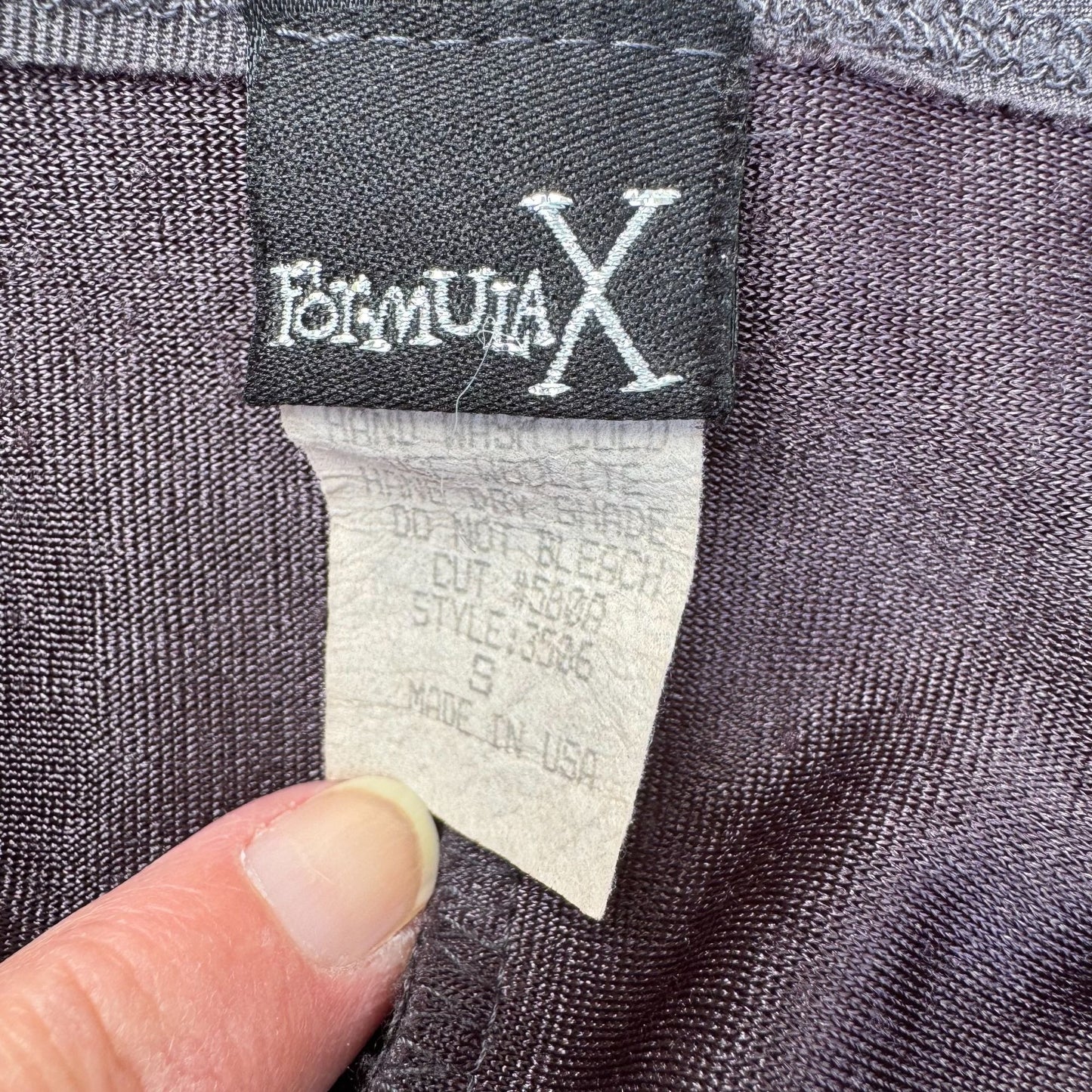 Formula X Vintage Y2K Sleeveless Strap V-Neck Side Slit Gray Bodycon Maxi Dress S