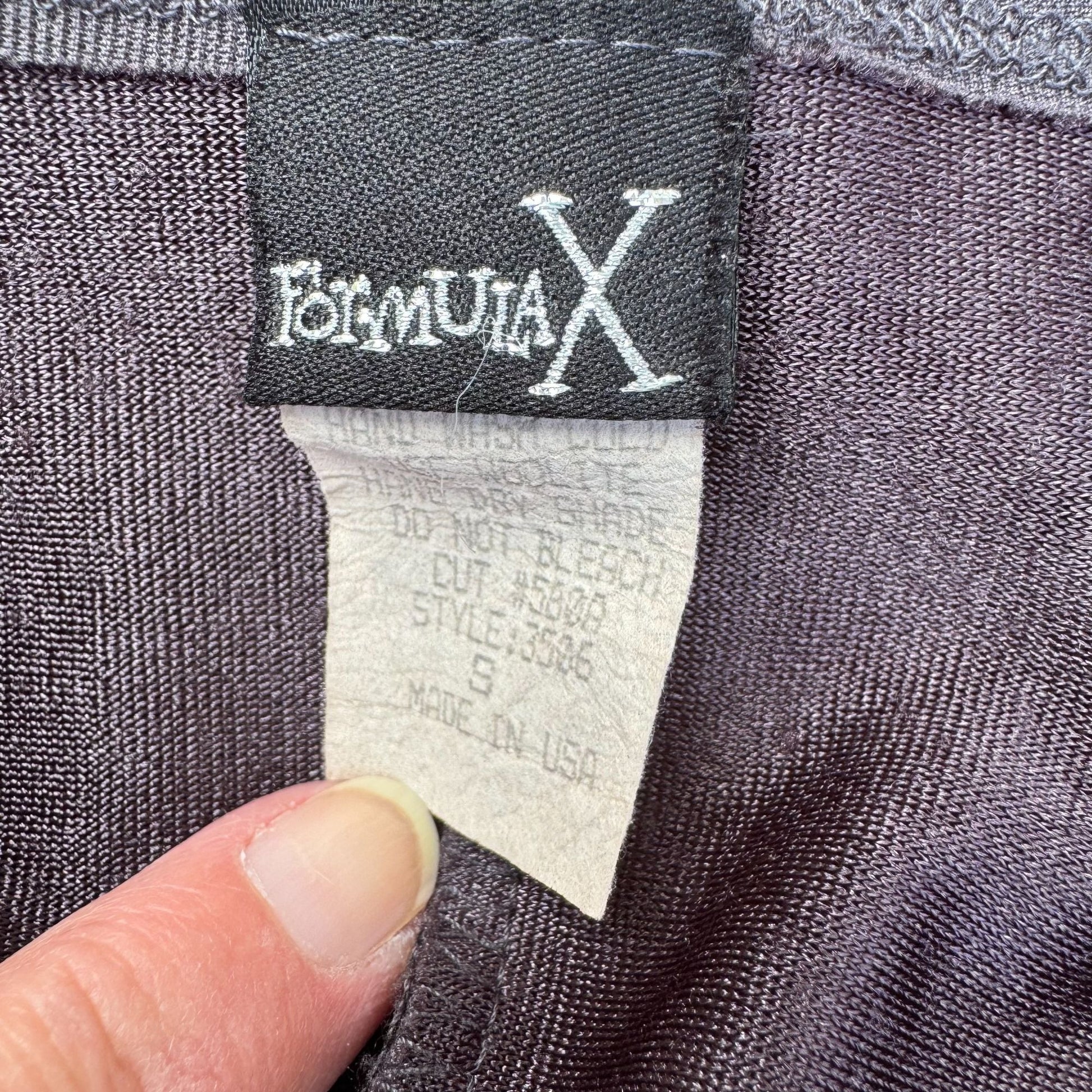 Formula X Vintage Y2K Sleeveless Strap V-Neck Side Slit Gray Bodycon Maxi Dress S