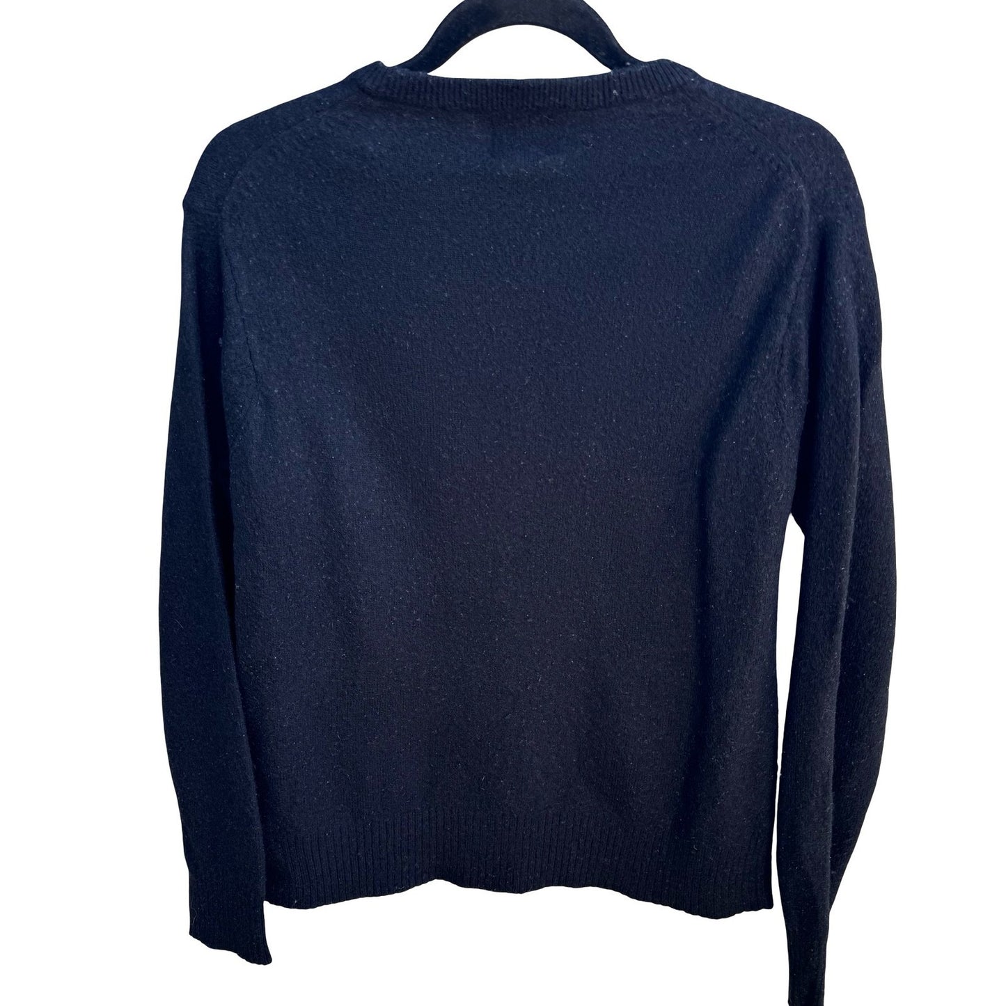 Spring + Mercer 100% Cashmere Luxury Preppy Argyle Crewneck Sweater Black Mens M