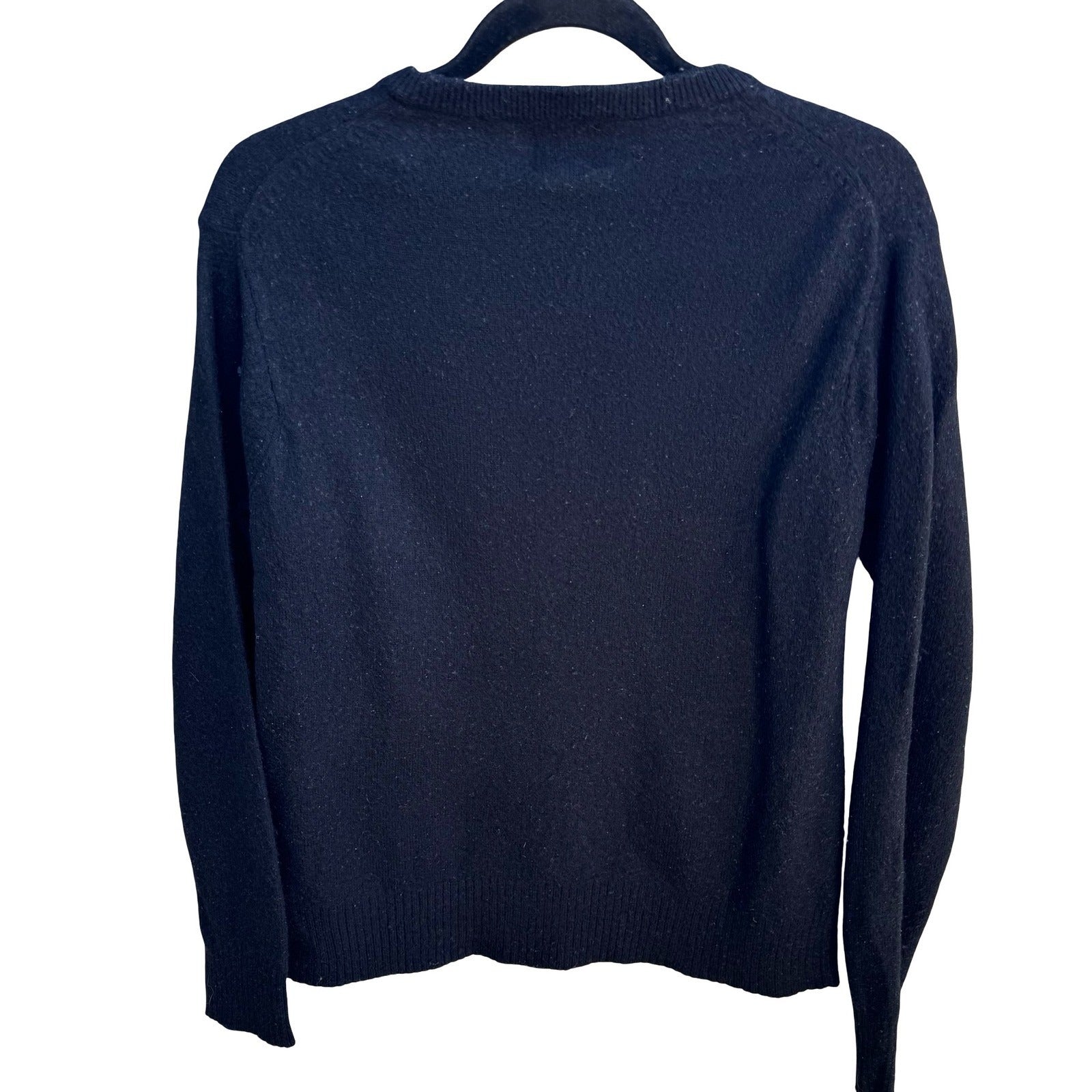 Spring + Mercer 100% Cashmere Luxury Preppy Argyle Crewneck Sweater Black Mens M