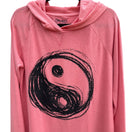 Switch Mudd Girls Pink Yin Yang Raglan Sleeve Lightweight Casual Hoodie New 20 1/2 2 image