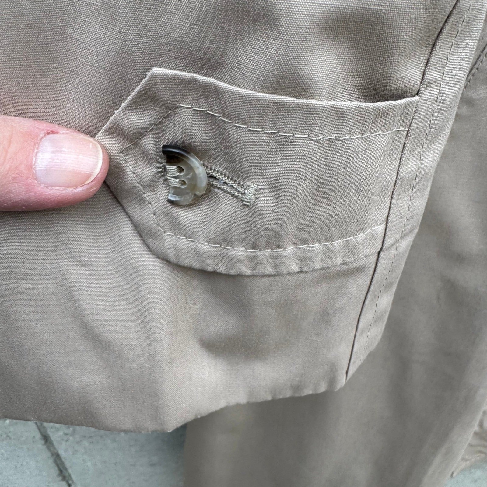 London Fog Maincoats Vintage Tan Trench Coat 44 Long Mens Mac Jacket USA Made