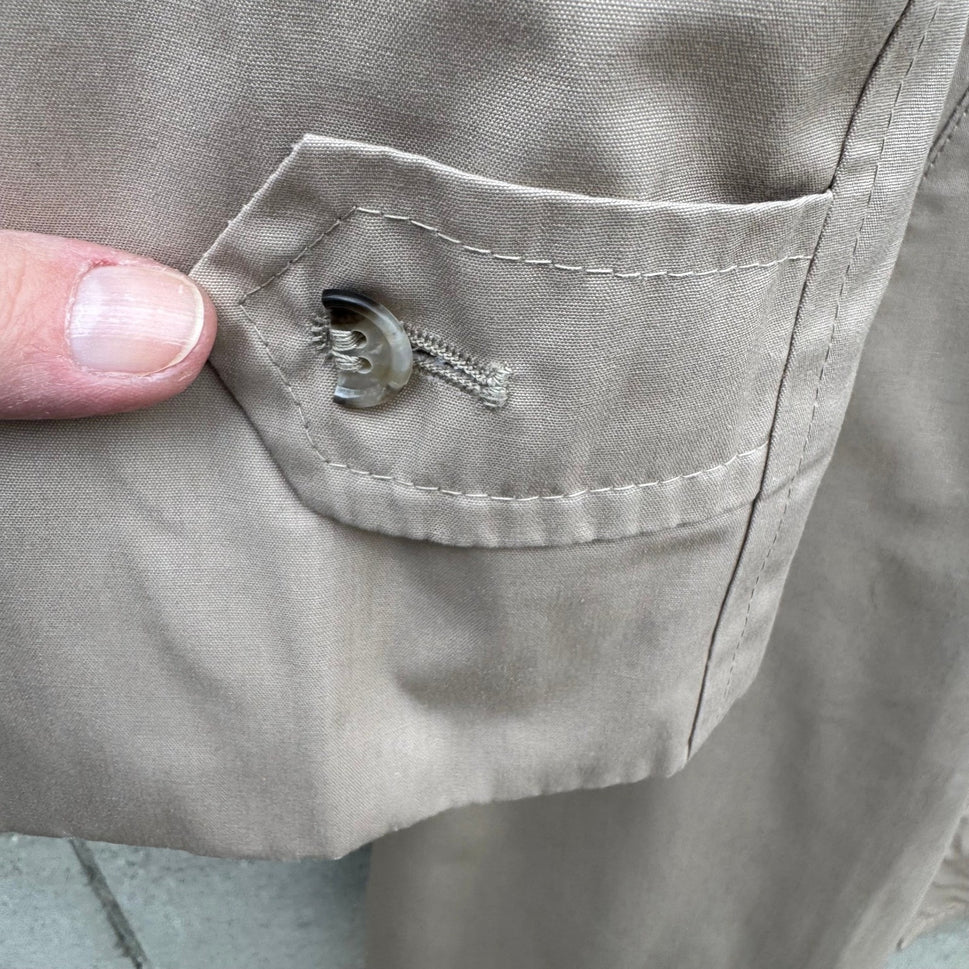 London Fog Maincoats Vintage Tan Trench Coat 44 Long Mens Mac Jacket USA Made