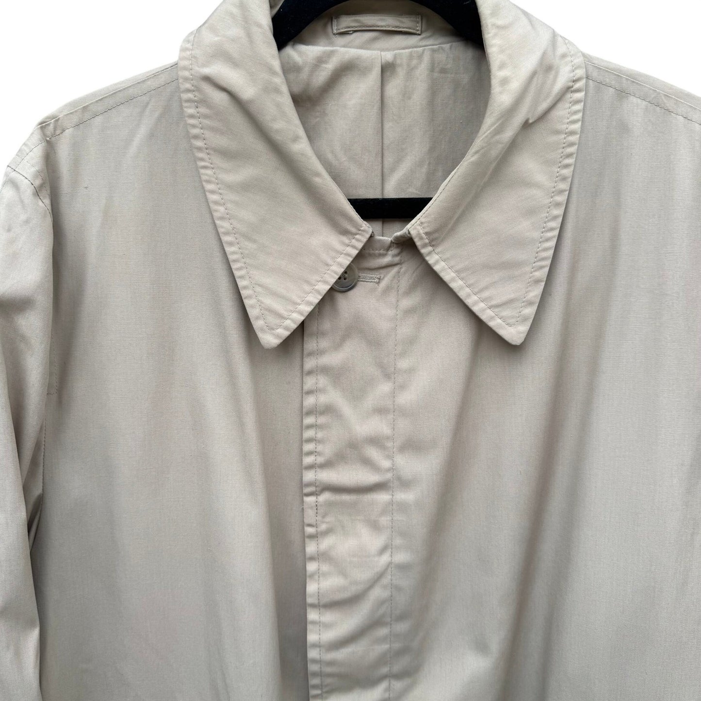 London Fog Maincoats Vintage Tan Trench Coat 44 Long Mens Mac Jacket USA Made