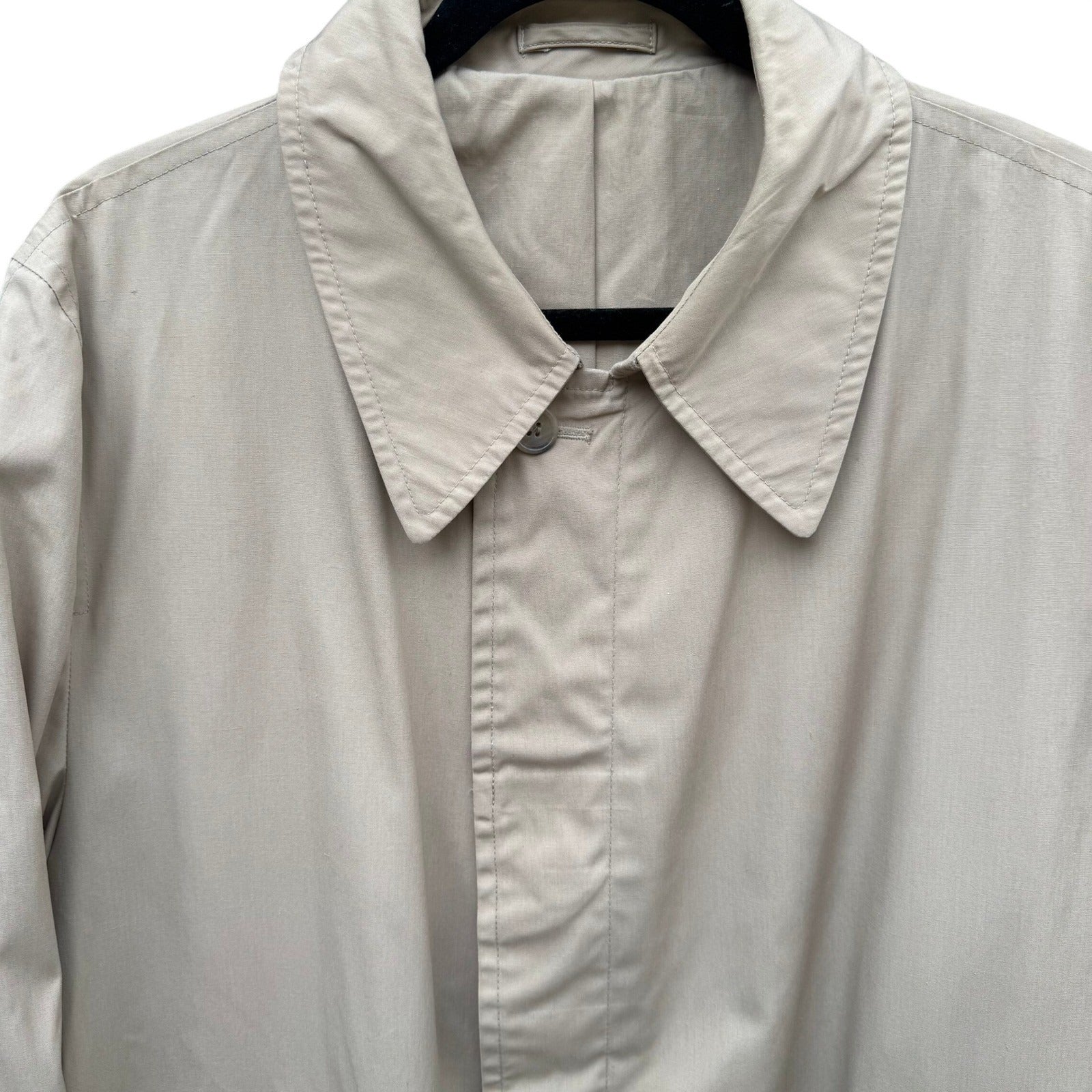 London Fog Maincoats Vintage Tan Trench Coat 44 Long Mens Mac Jacket USA Made