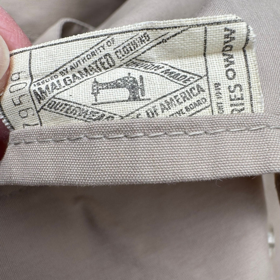 London Fog Maincoats Vintage Tan Trench Coat 44 Long Mens Mac Jacket USA Made