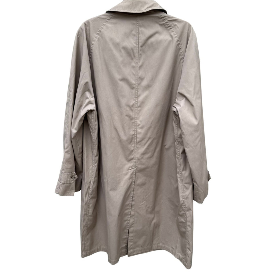 London Fog Maincoats Vintage Tan Trench Coat 44 Long Mens Mac Jacket USA Made