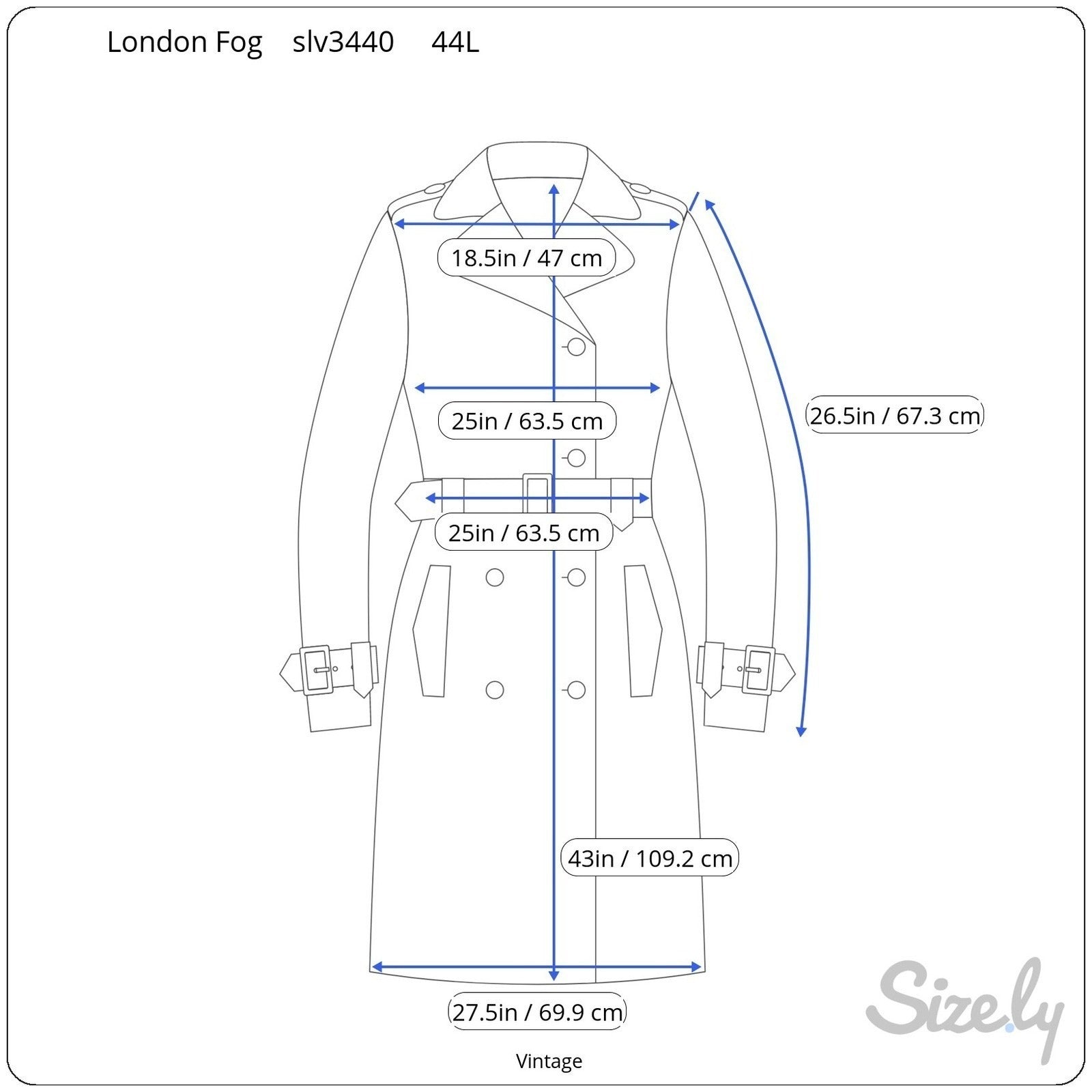 London Fog Maincoats Vintage Tan Trench Coat 44 Long Mens Mac Jacket USA Made