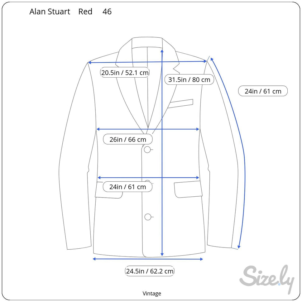 Alan Stuart Vintage Red Shawl Collar Blazer With Mastolini Couture Polka Dot Tie