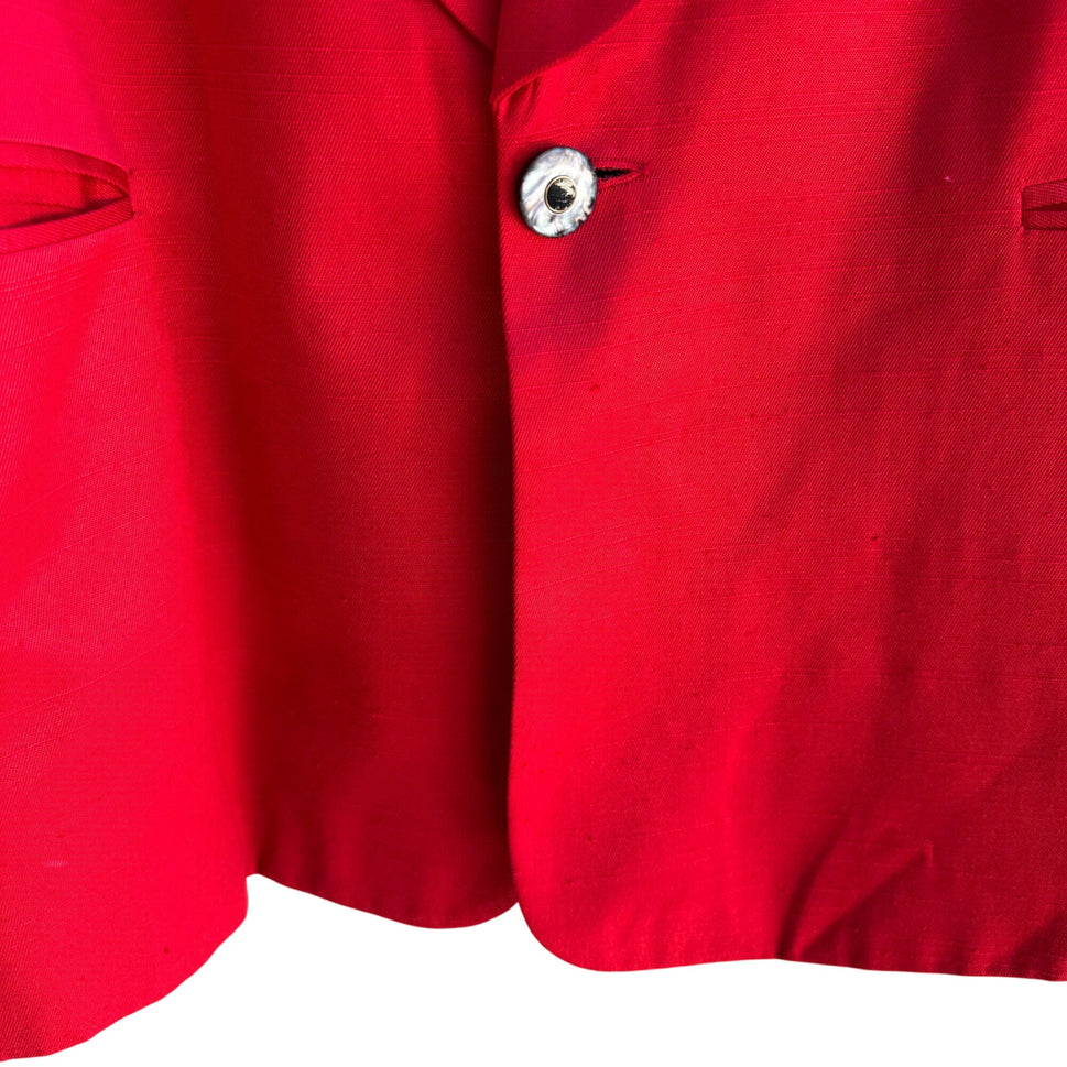 Alan Stuart Vintage Red Shawl Collar Blazer With Mastolini Couture Polka Dot Tie