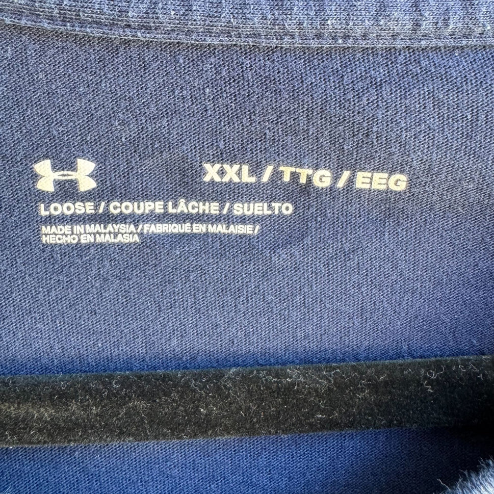 Under Armour Mens Navy Loose Fit Graphic Print Athletic Short Sleeve T-Shirt XXL