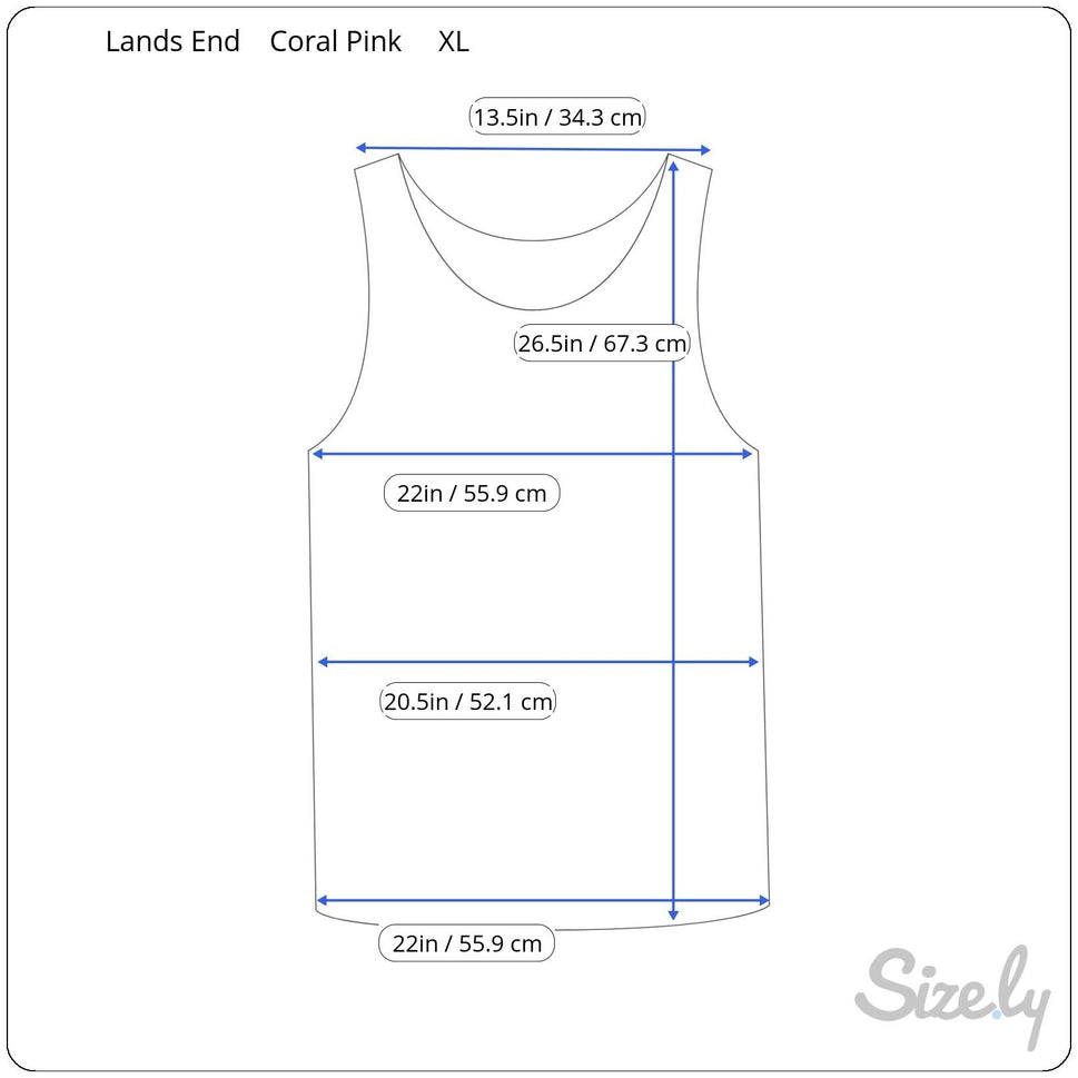Lands End Womens Coral Pink Sleeveless Stretch Scoop Neck Cotton Tank Top XL 18