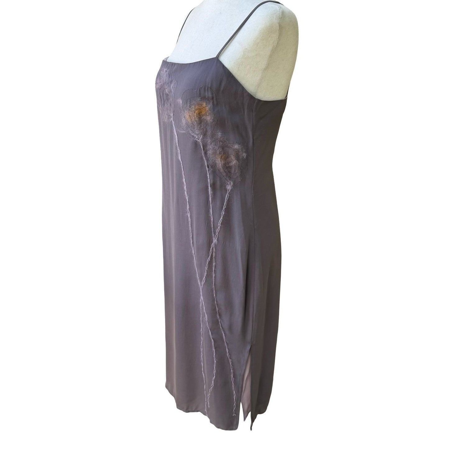 BCBG Max Azria Y2K Ethereal Silk Slip Dress Floral Fairycore Whimsigoth Midi 6