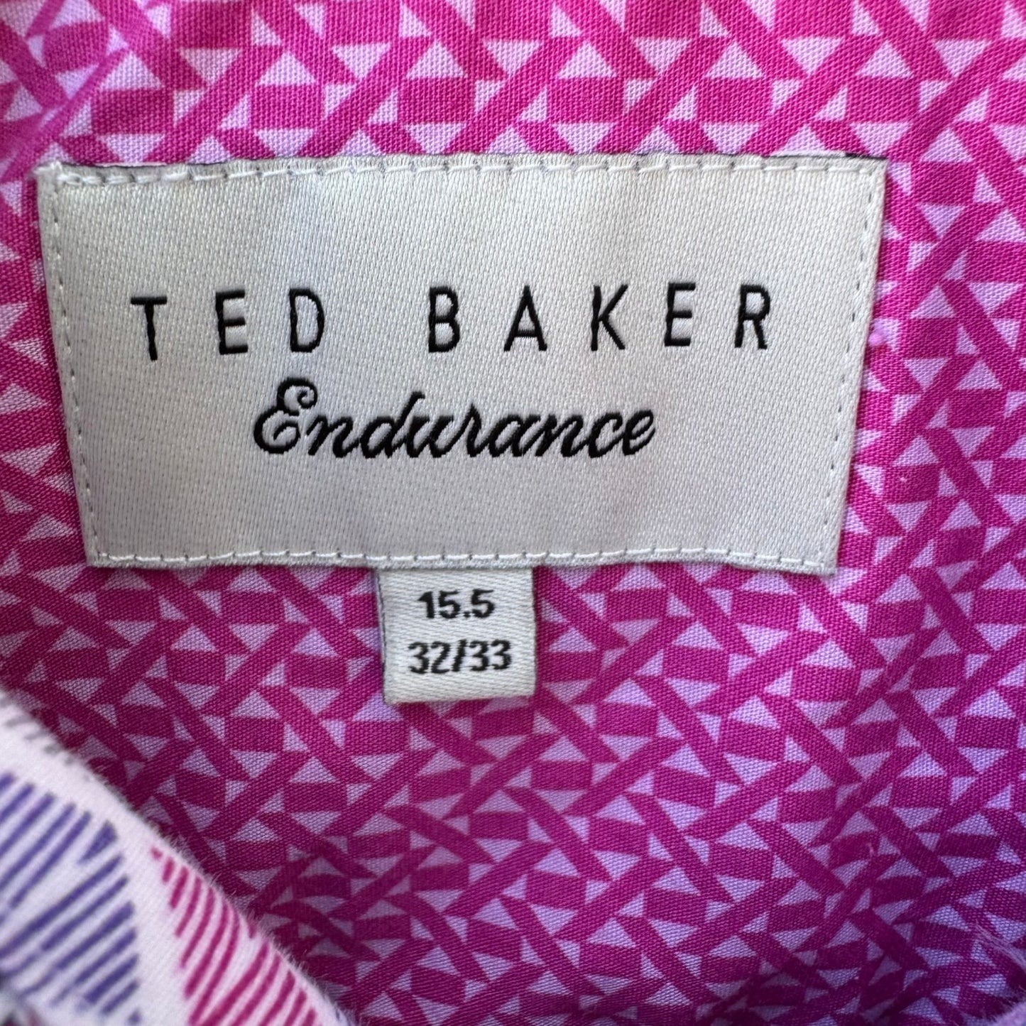 Ted Baker Endurance Preppy Micro Check Dress Shirt Purple Tailored Dandy Mens M