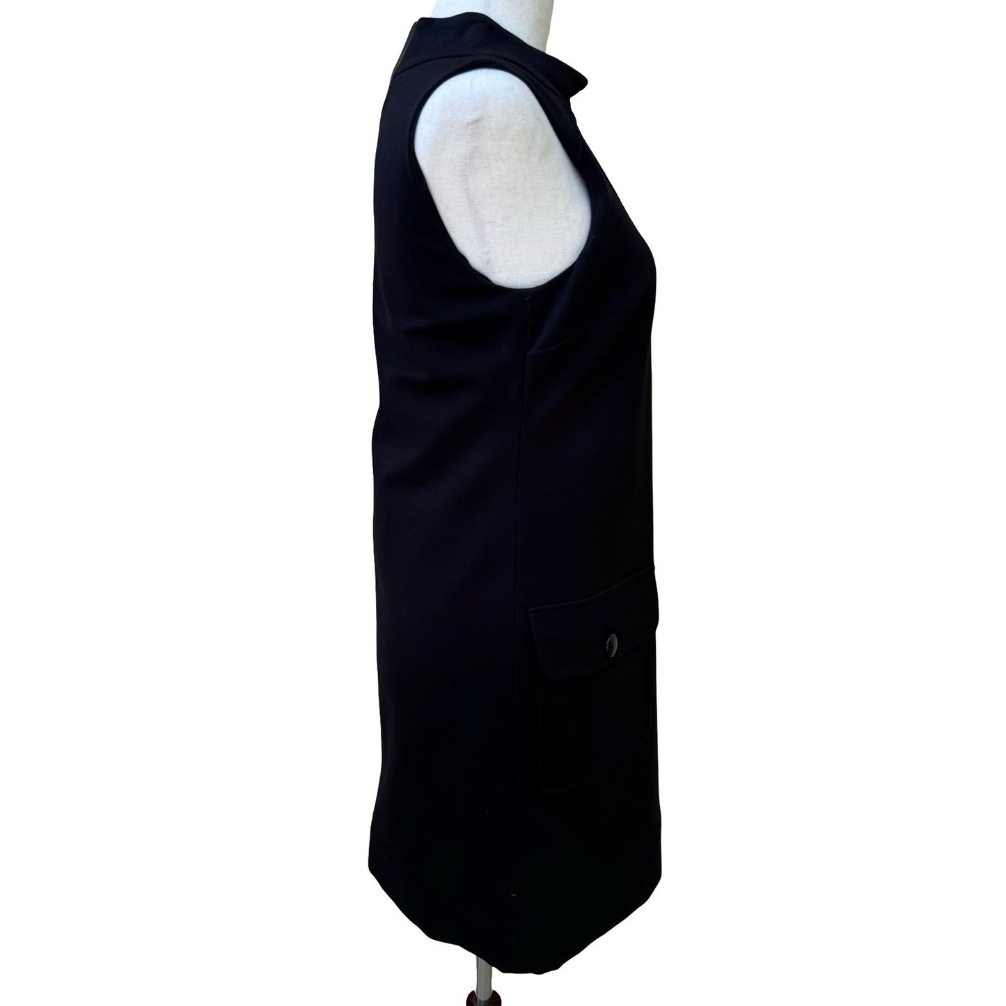 Cynthia Steffe Mod 60s Style Minimalist Shift Dress Patent Zipper Trim LBD 2