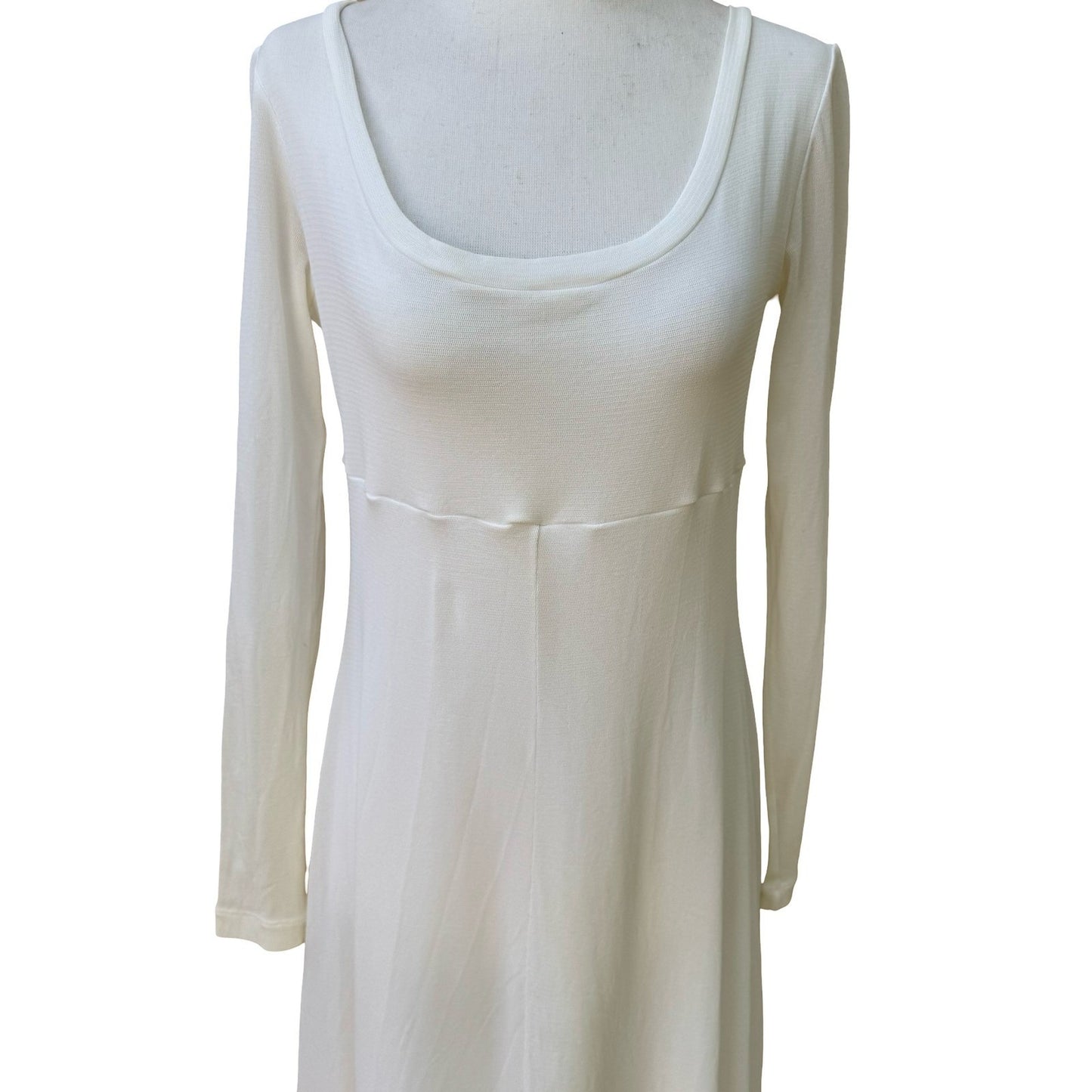 BCBG Y2K Minimalist Ethereal Coquette Empire Waist Faireycore Maxi Dress Cream