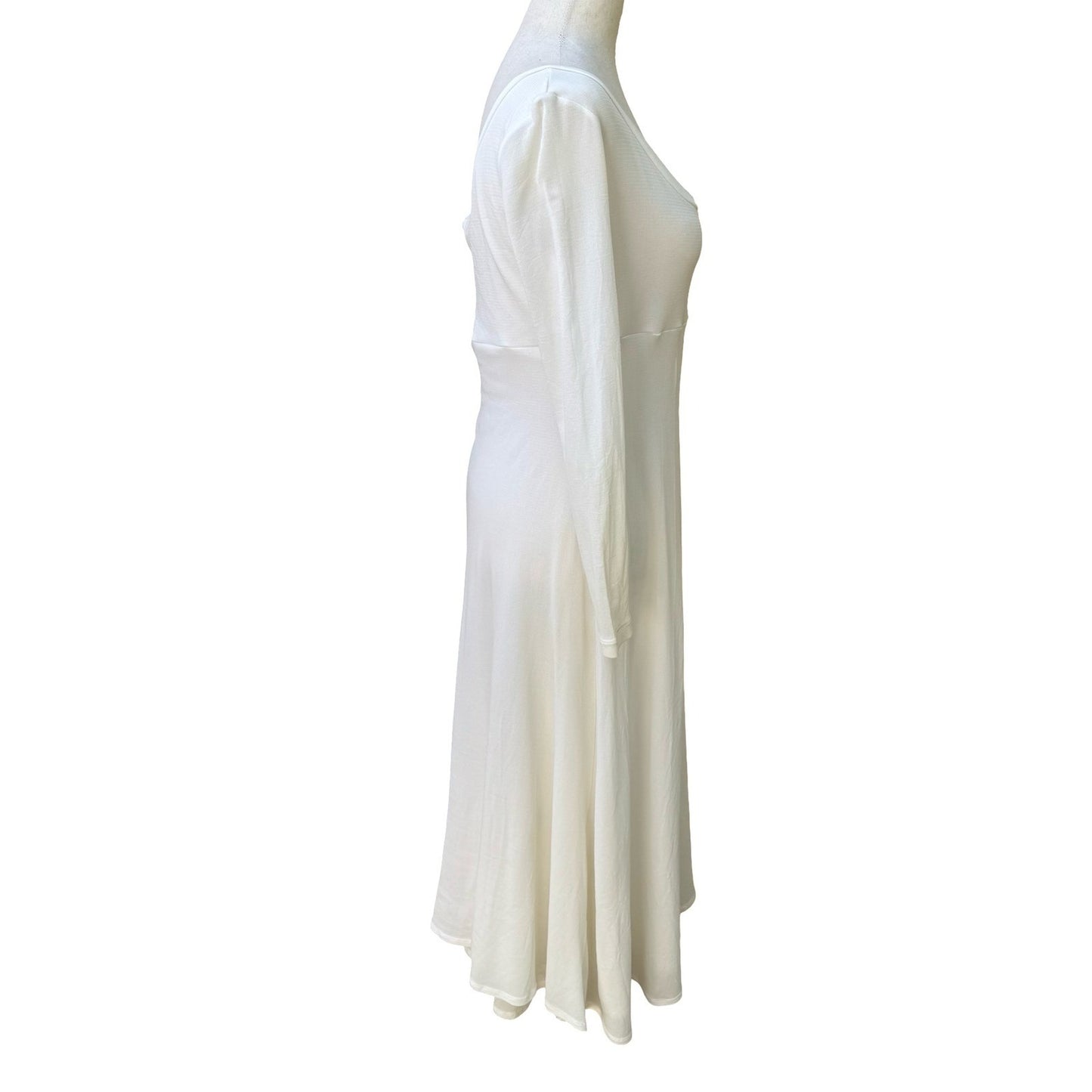 BCBG Y2K Minimalist Ethereal Coquette Empire Waist Faireycore Maxi Dress Cream