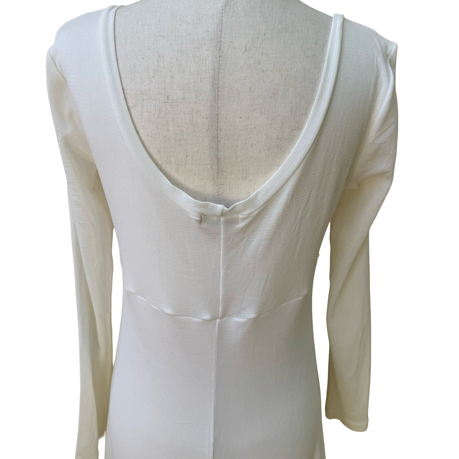 BCBG Y2K Minimalist Ethereal Coquette Empire Waist Faireycore Maxi Dress Cream