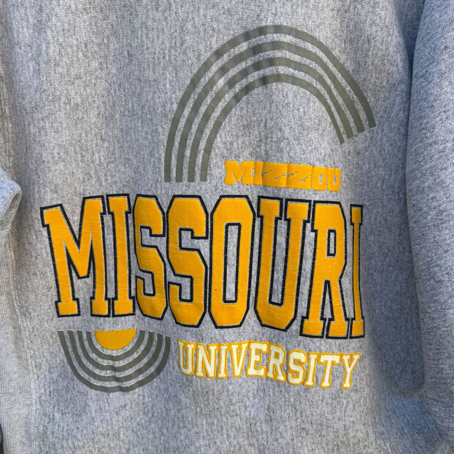 Mizzou U of Missouri Russell Athletic Vintage Gray Sweatshirt Crewneck Pullover