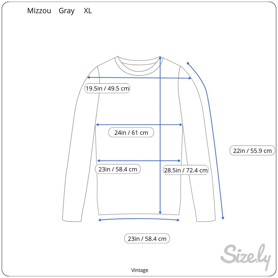 Mizzou U of Missouri Russell Athletic Vintage Gray Sweatshirt Crewneck Pullover