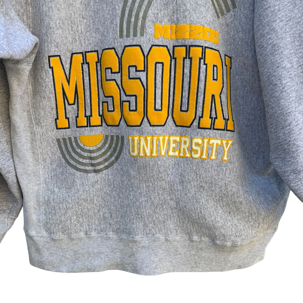 Mizzou U of Missouri Russell Athletic Vintage Gray Sweatshirt Crewneck Pullover