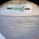 Switch Richard Vintage 80s White Slub Knit Polo Shirt Preppy Embroidered Tennis Mens M 2 image