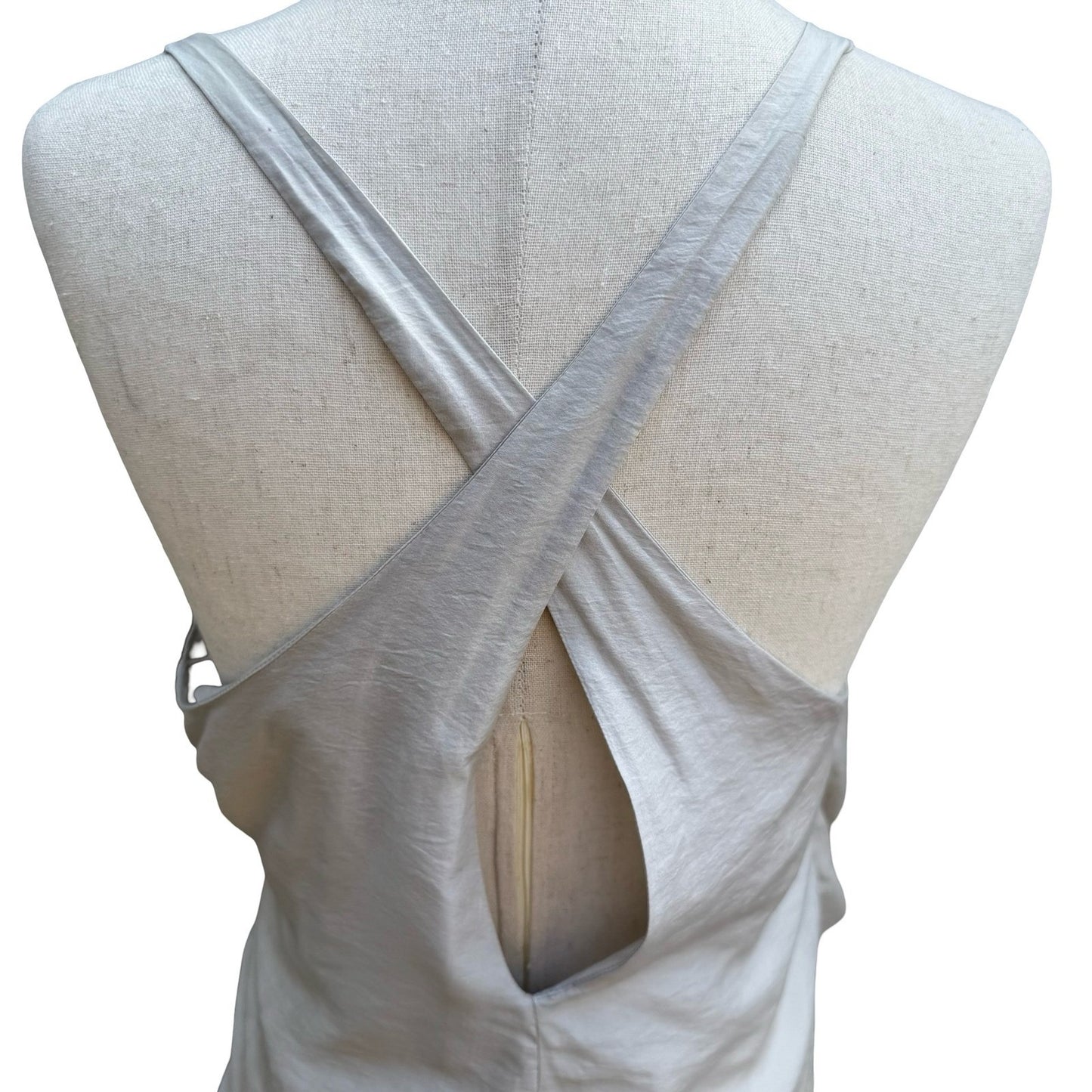 Helmut Lang Avant Garde Minimalist Draped Wrap Sleeveless Asymmetric Top Grey S