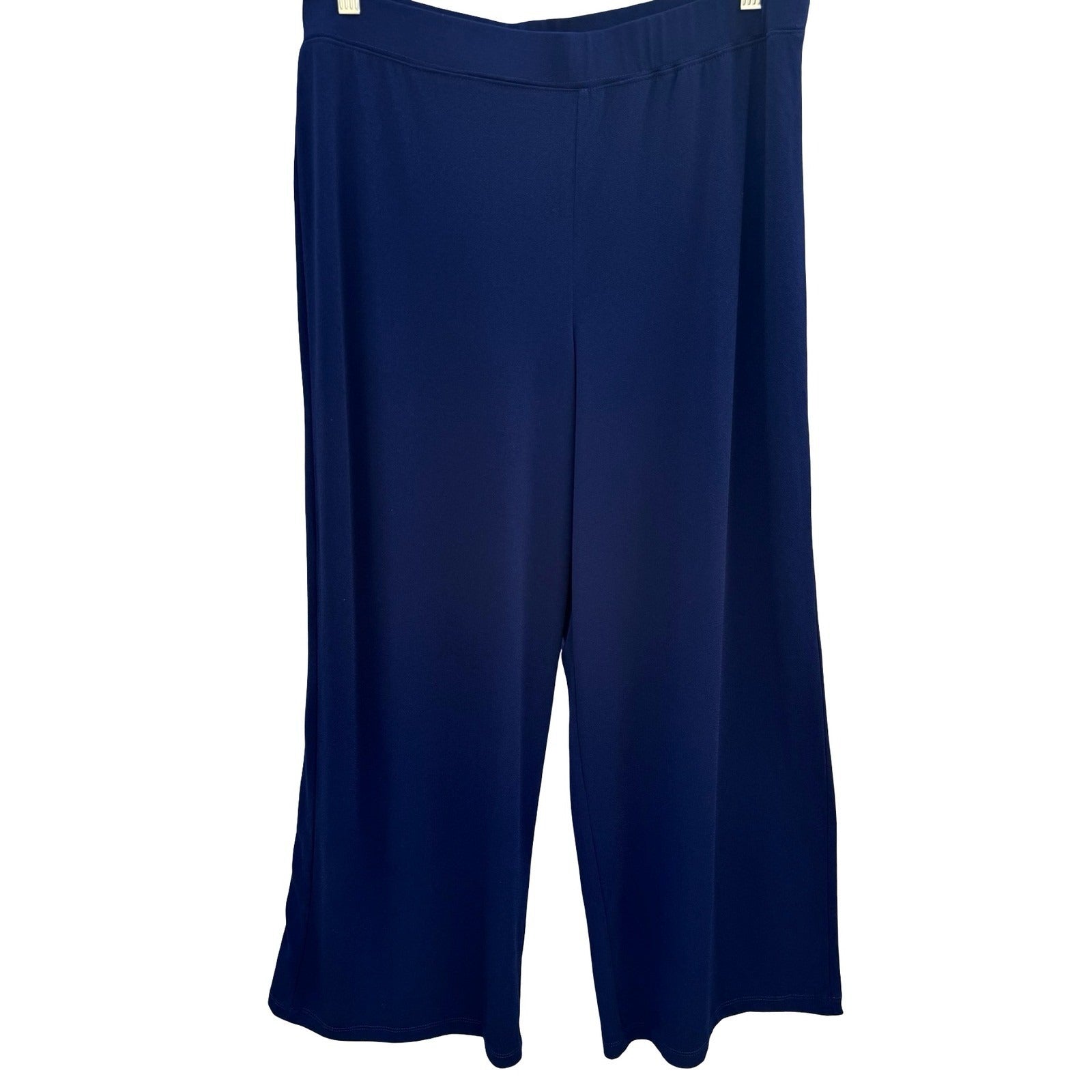 Simonton Says Wide Leg Flowy Palazzo Pants Navy L Coastal Minimalist Office Wear