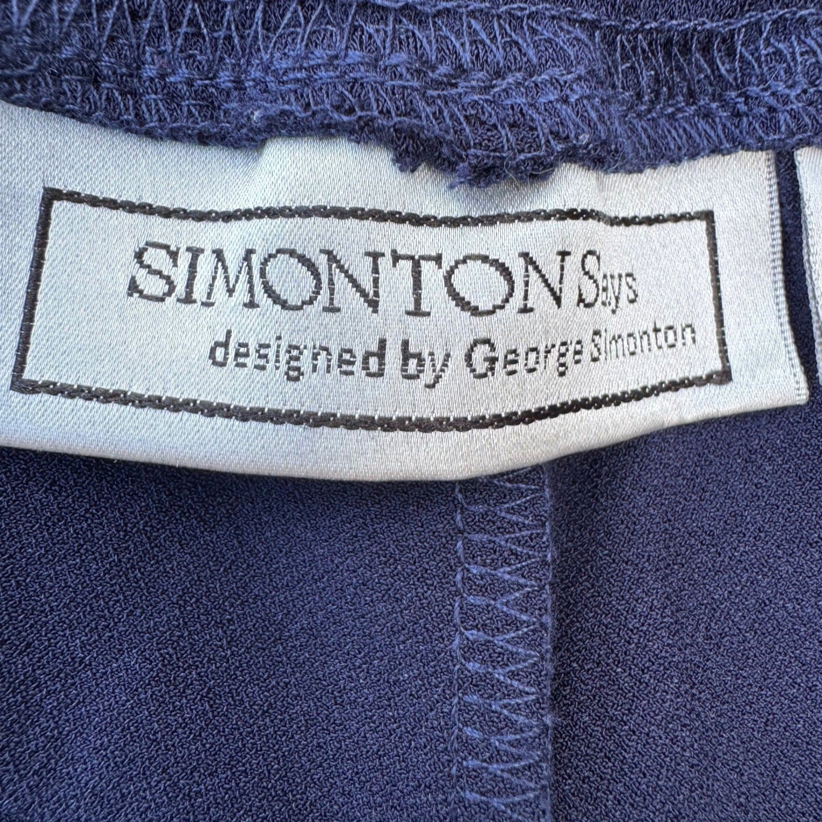 Simonton Says Wide Leg Flowy Palazzo Pants Navy L Coastal Minimalist Office Wear