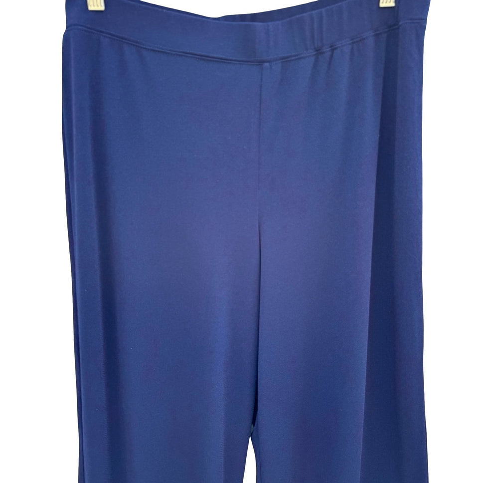 Simonton Says Wide Leg Flowy Palazzo Pants Navy L Coastal Minimalist Office Wear