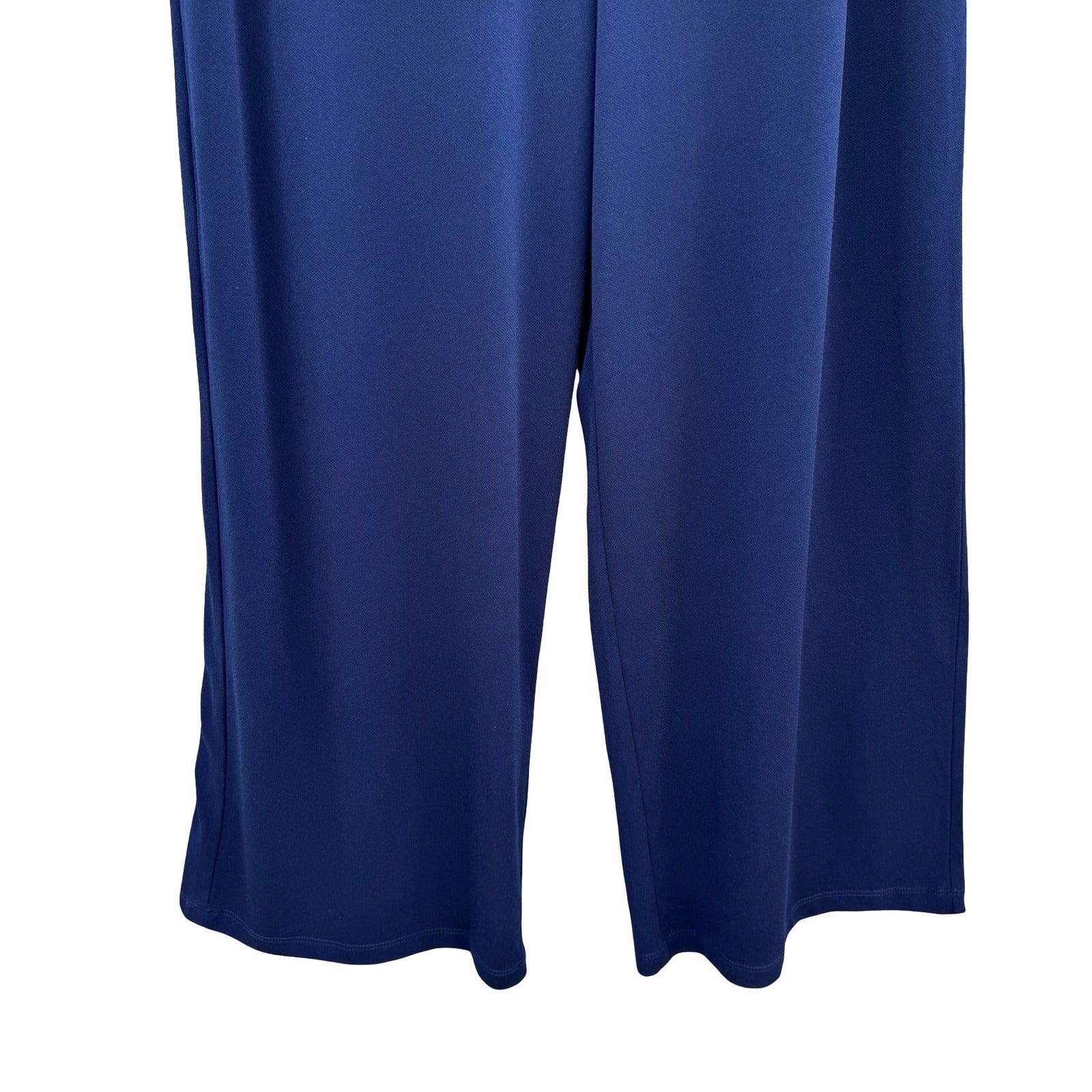 Simonton Says Wide Leg Flowy Palazzo Pants Navy L Coastal Minimalist Office Wear