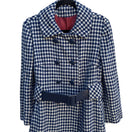 Switch Lorendale Vintage Women’s Navy Houndstooth Wool Double-Breasted Belted Coat 2 image