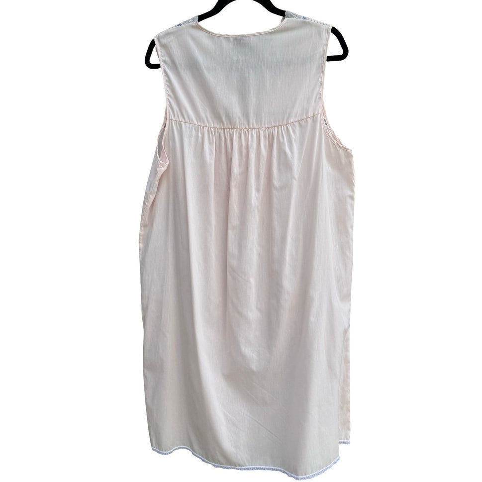 Vanity Fair Vintage 80s Pink Lace Pintuck Feminine Nightgown USA L Grandmacore