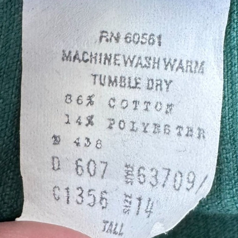 Sears Vintage 70s Green Corduroy Pants Tall 14 High Waist Straight Leg Retro