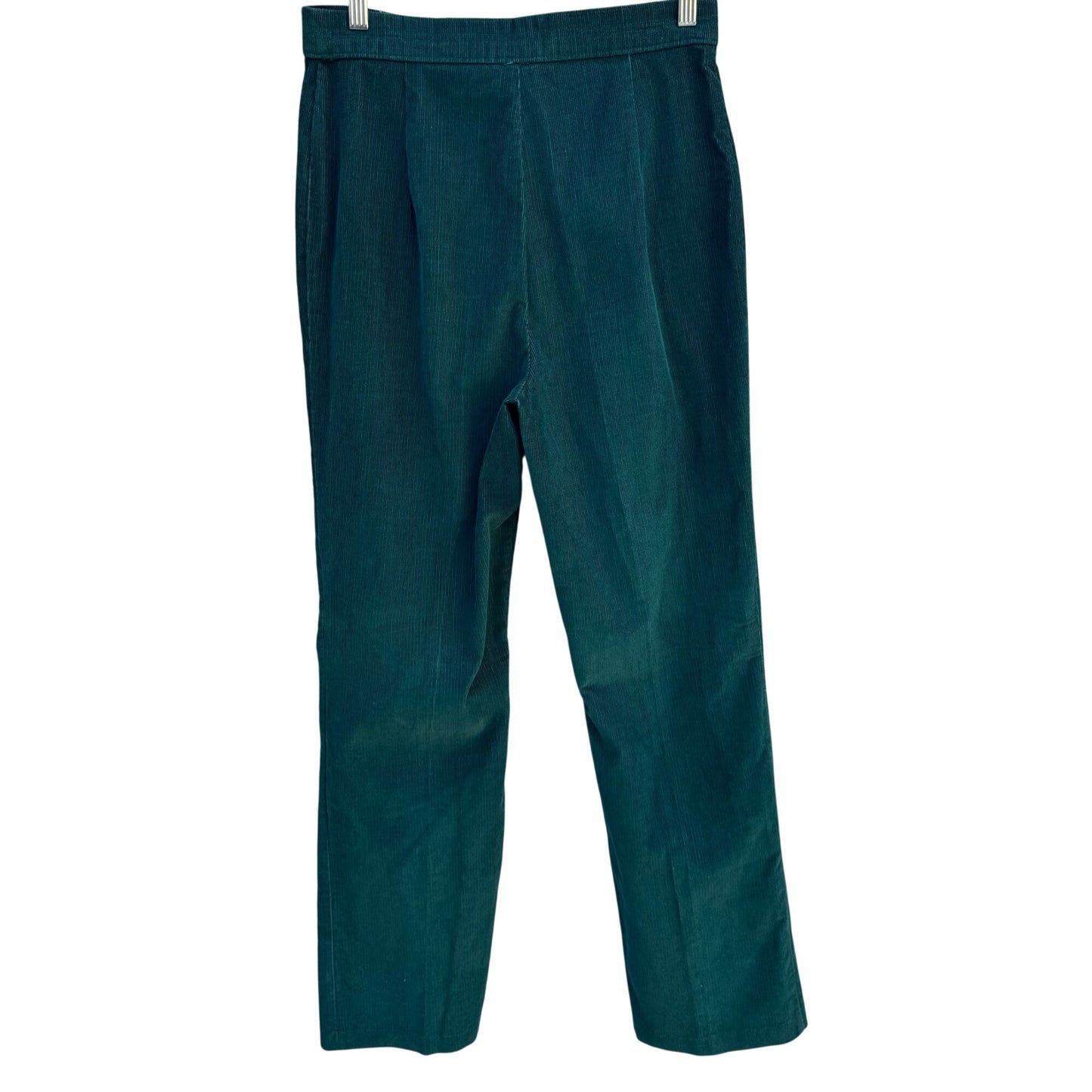 Sears Vintage 70s Green Corduroy Pants Tall 14 High Waist Straight Leg Retro