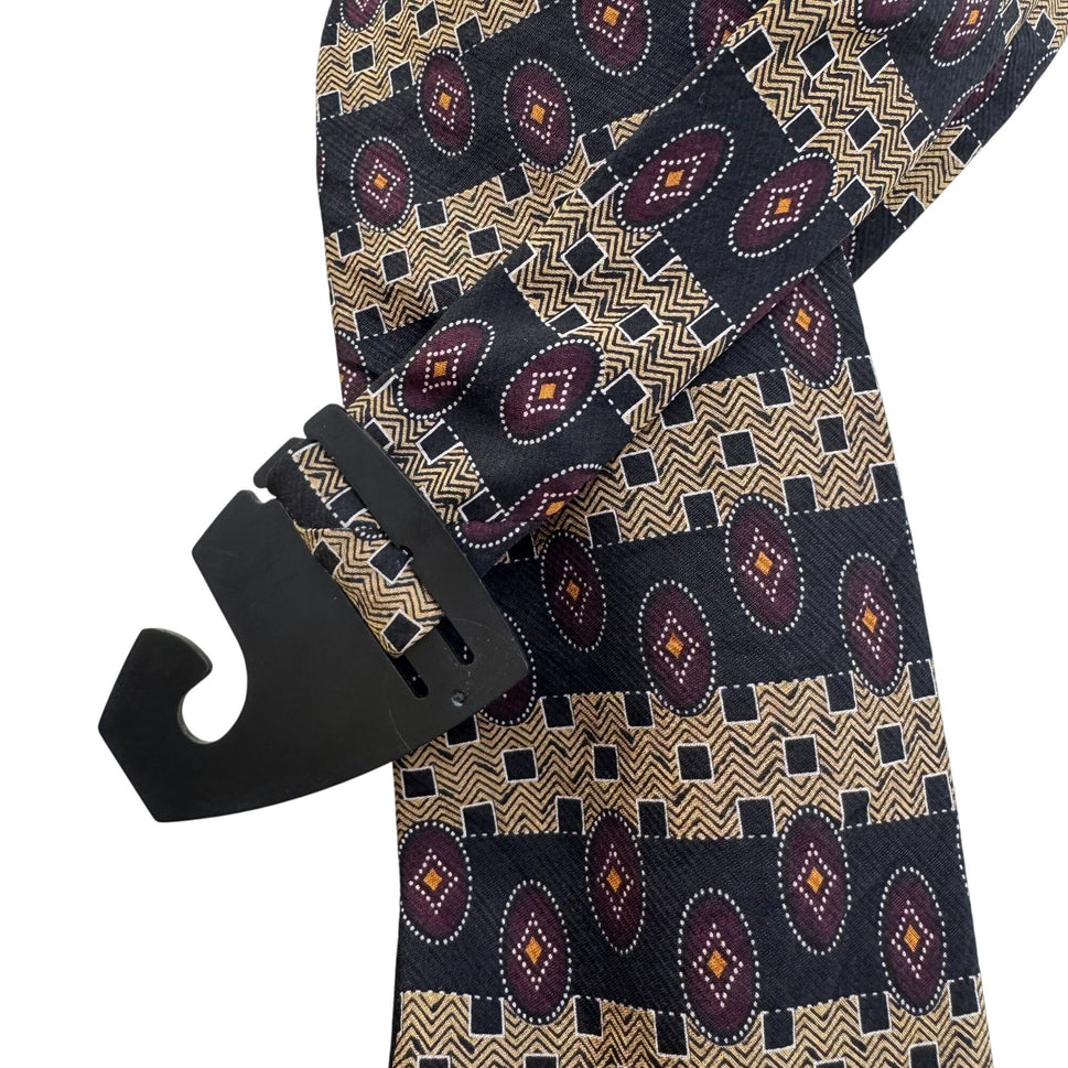 Kenneth Cole New York Mens Geometric Tie Society Silk Neckwear Necktie - New