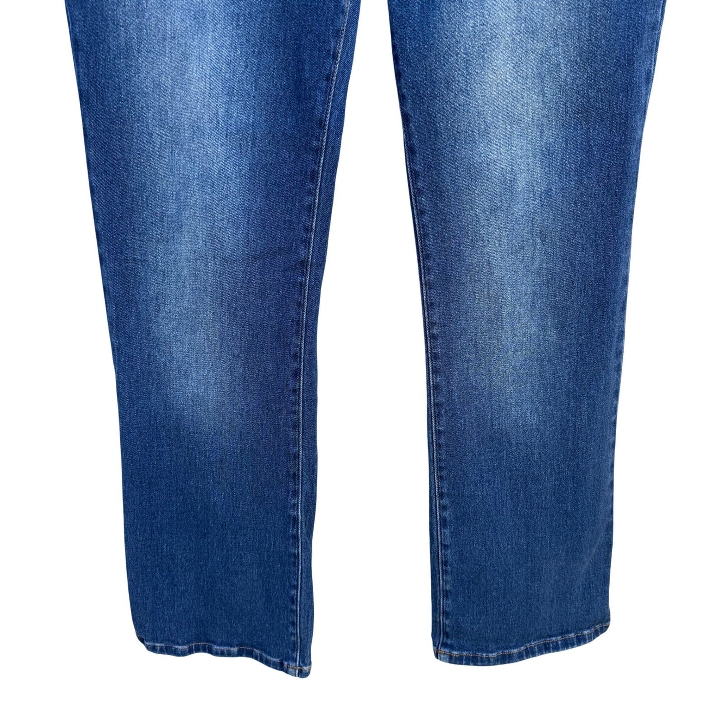 Diane Gilman DG2 Womens 6 Medium Wash Straight Leg Stretch Wiskered Faded Jeans