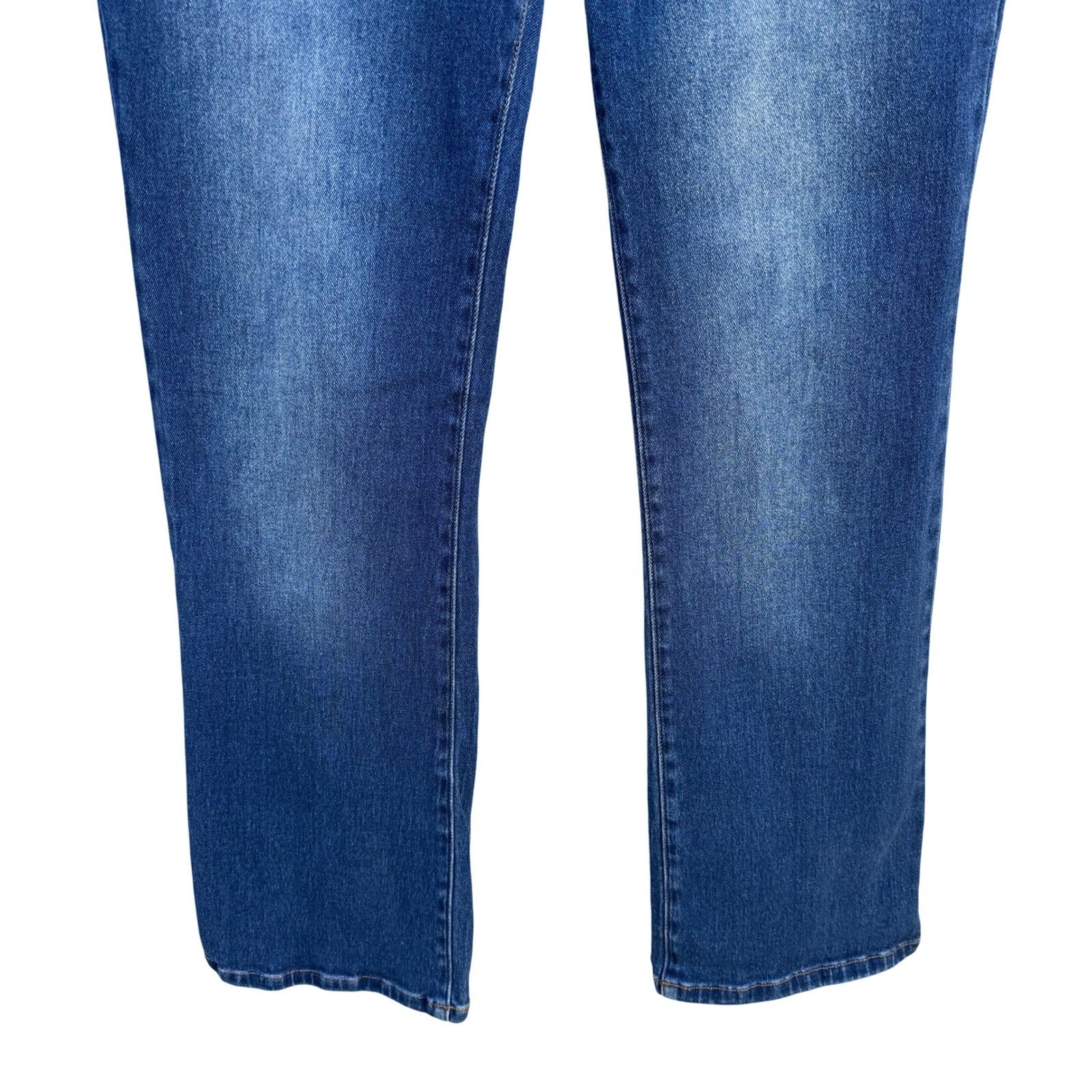 Diane Gilman DG2 Womens 6 Medium Wash Straight Leg Stretch Wiskered Faded Jeans