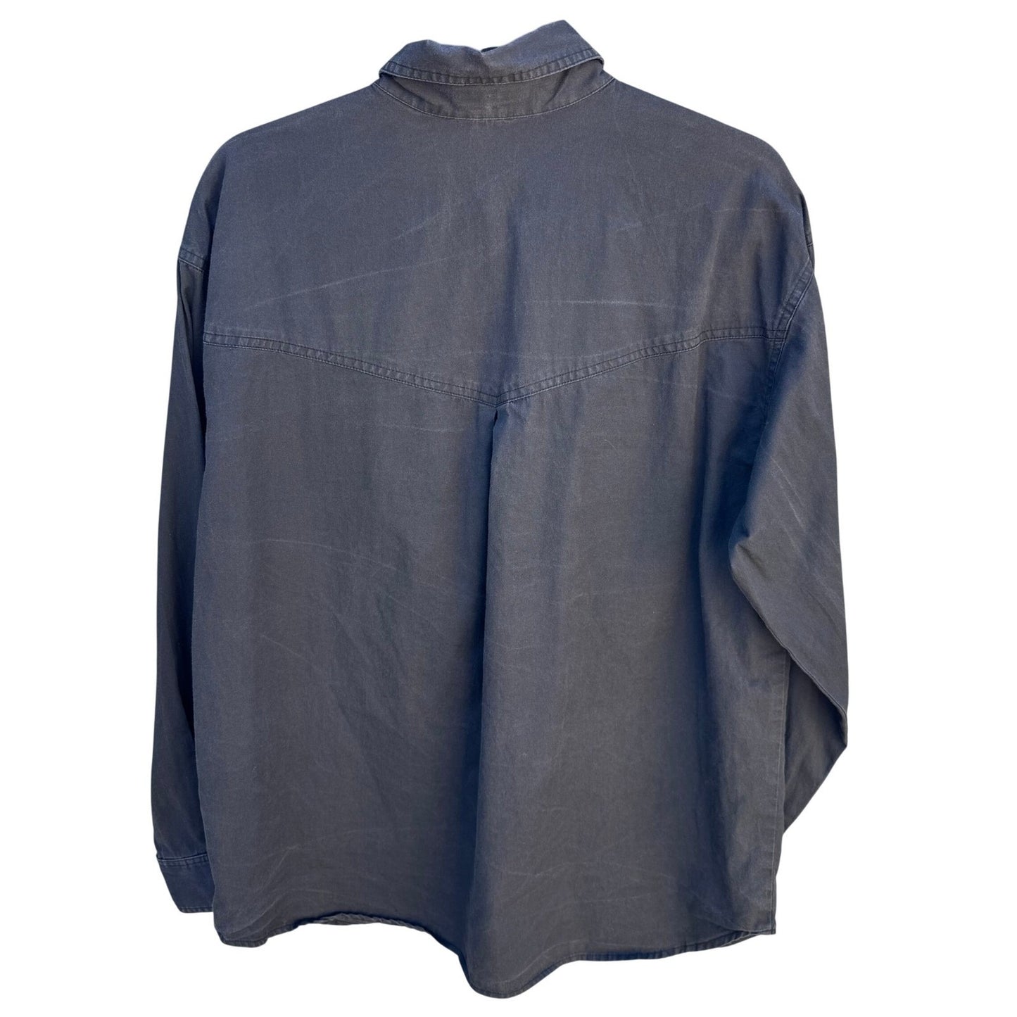 Georges Marciano Vintage Mens M Charcoal Long Sleeve Button Down Utility Shirt