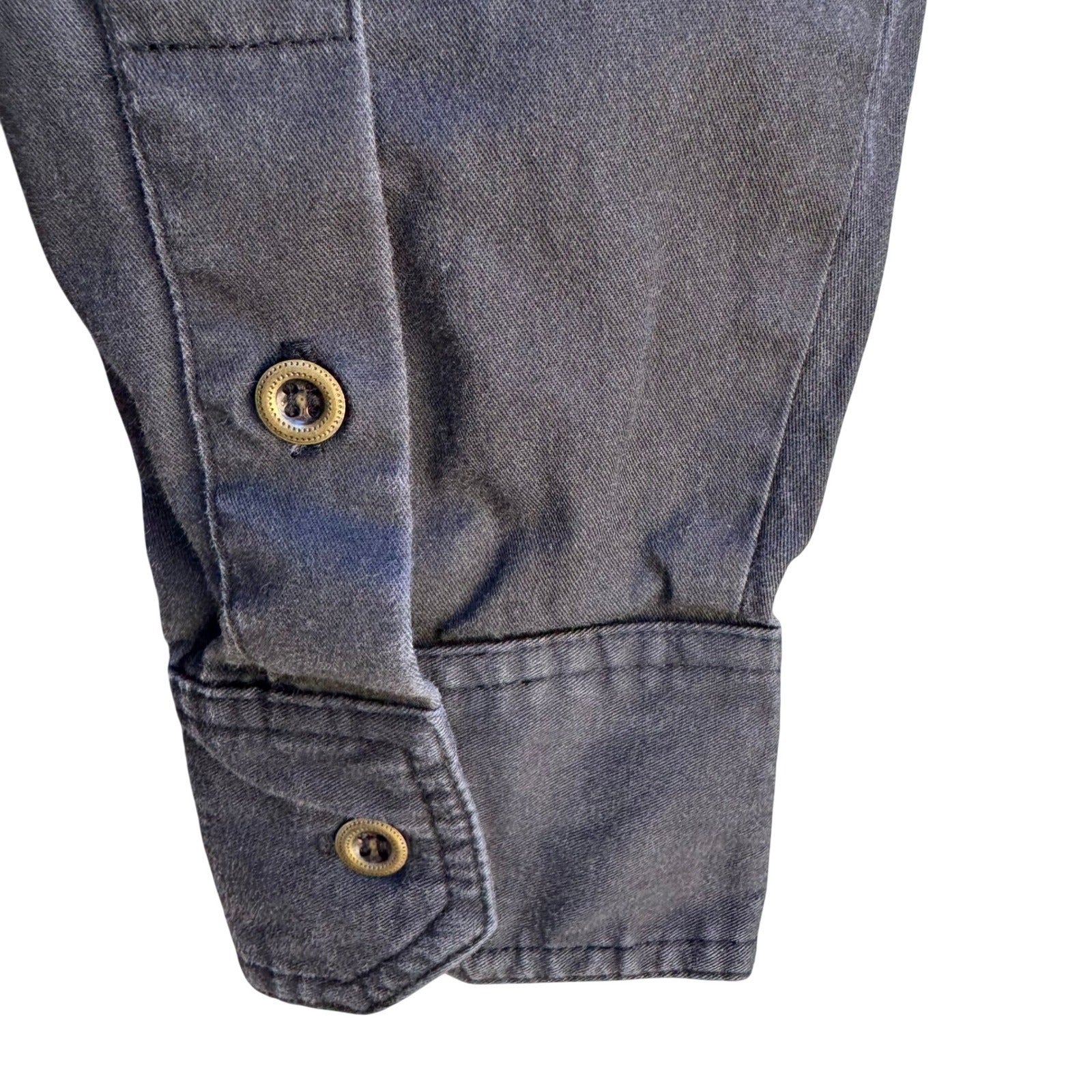 Georges Marciano Vintage Mens M Charcoal Long Sleeve Button Down Utility Shirt